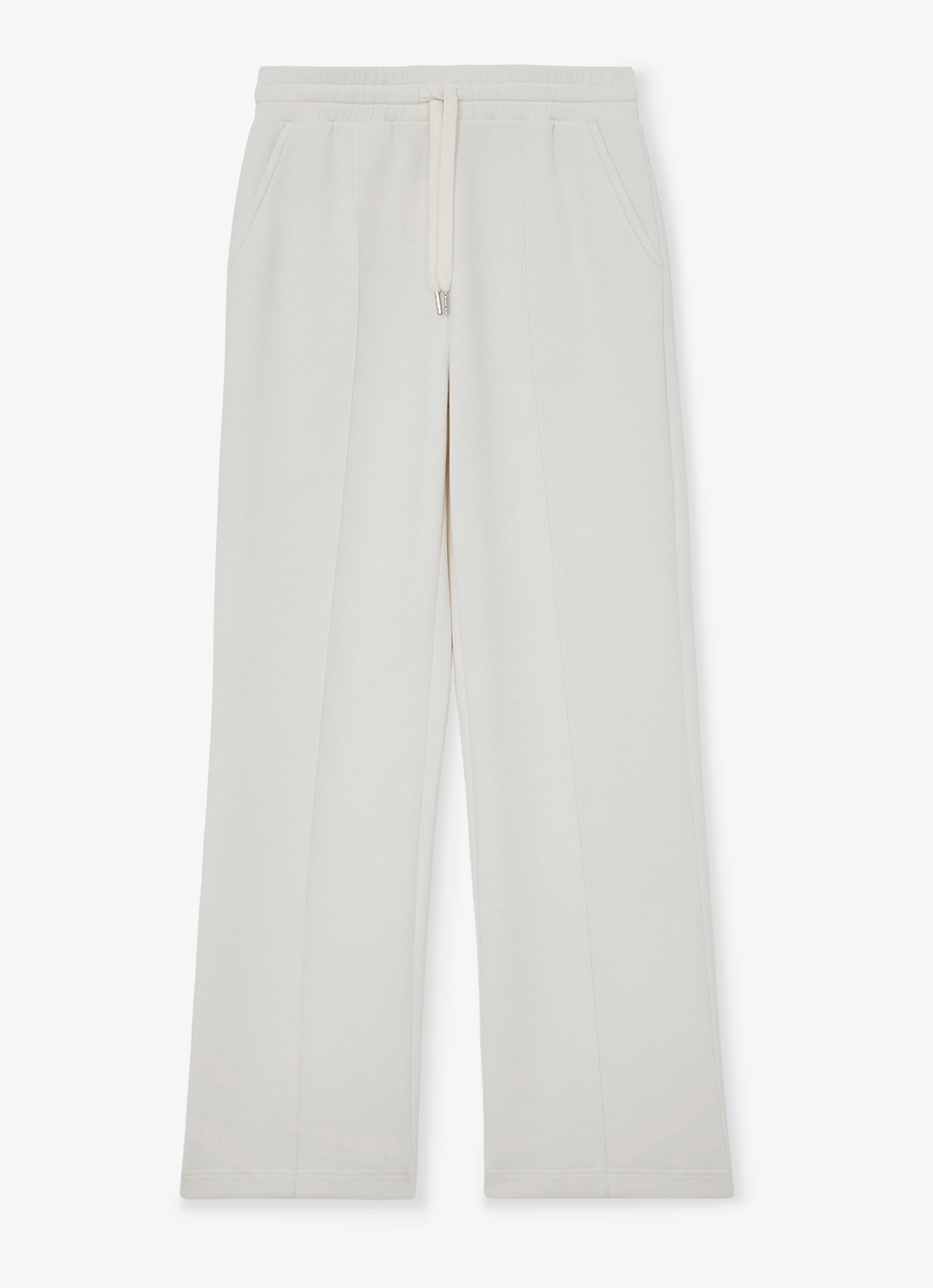 Reiss Jemma high waist straight fit joggingbroek met steekzakken - voorkant 3 wit