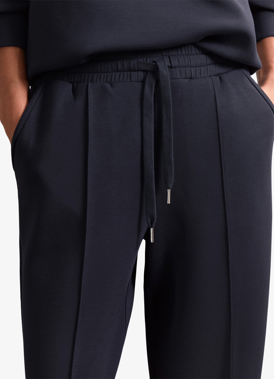 Reiss Jemma high waist straight fit joggingbroek met steekzakken - detail 7 donkerblauw