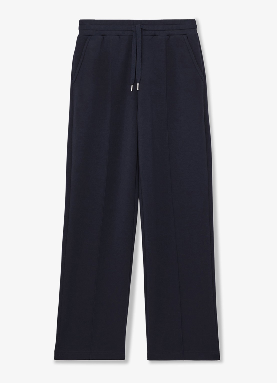 Reiss Jemma high waist straight fit joggingbroek met steekzakken - voorkant donkerblauw