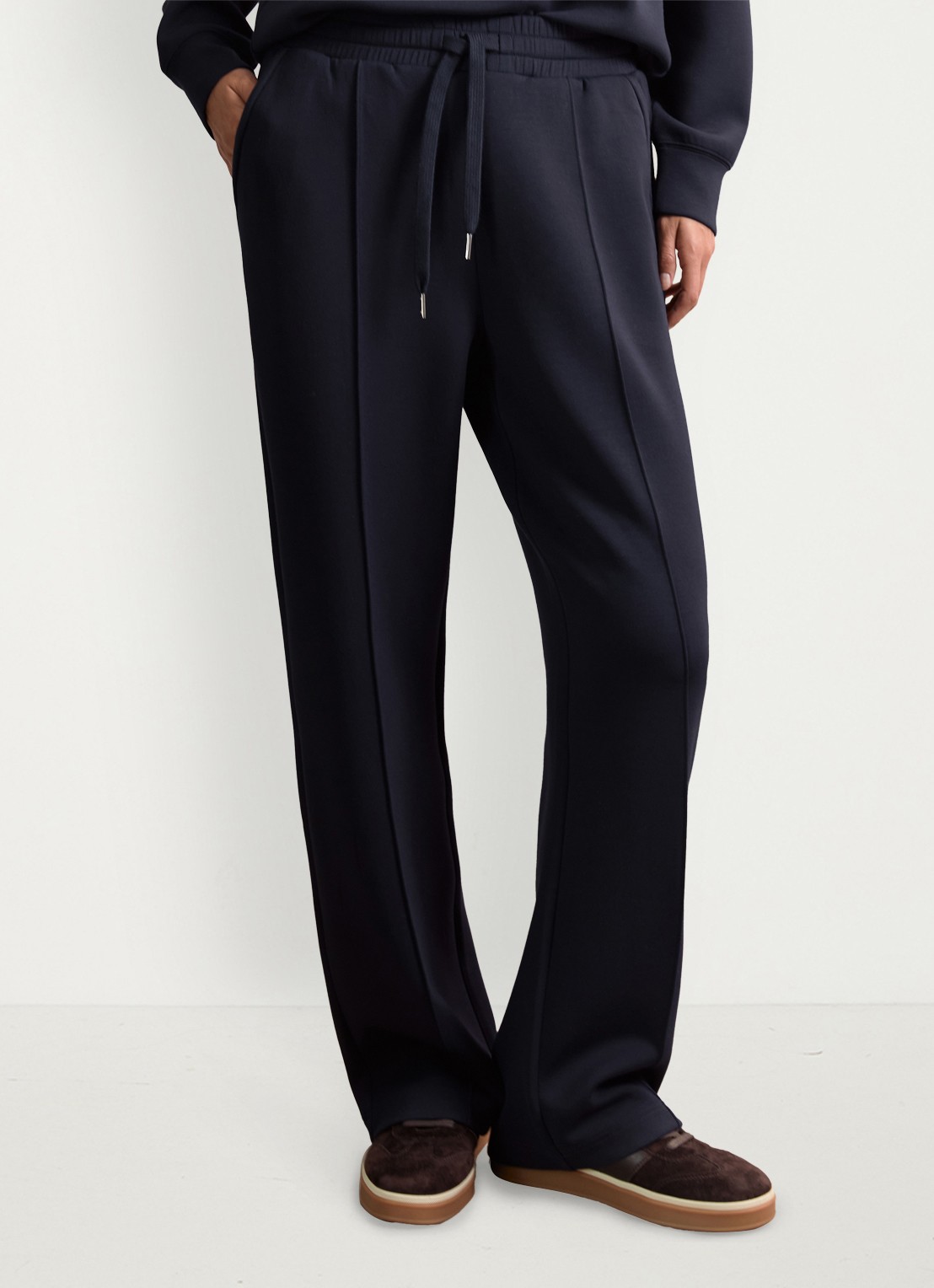 Reiss Jemma high waist straight fit joggingbroek met steekzakken - detail 9 donkerblauw
