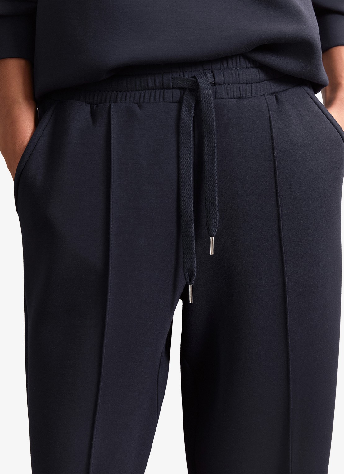 Reiss Jemma high waist straight fit joggingbroek met steekzakken - detail 10 donkerblauw