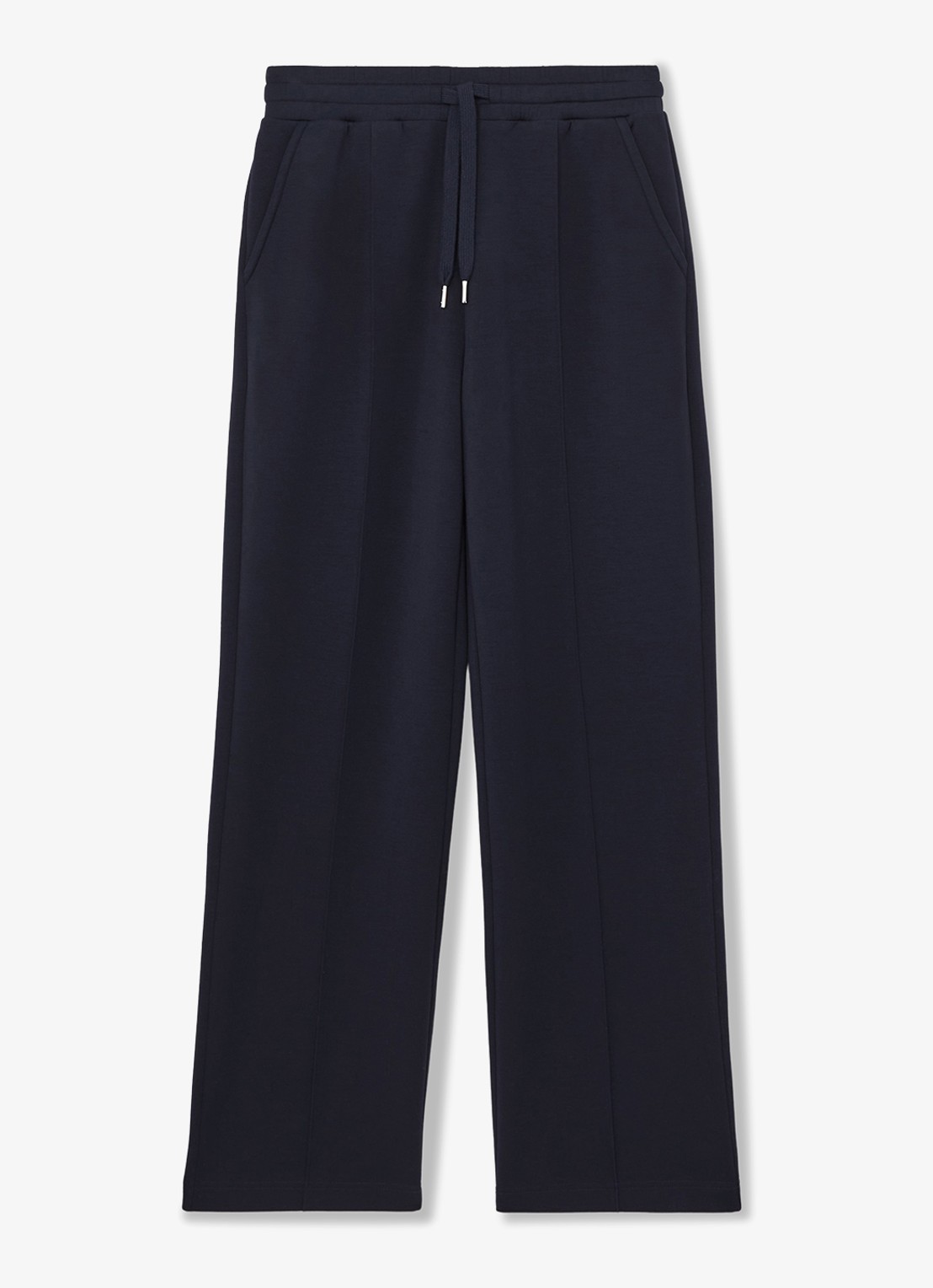 Reiss Jemma high waist straight fit joggingbroek met steekzakken - voorkant 3 donkerblauw