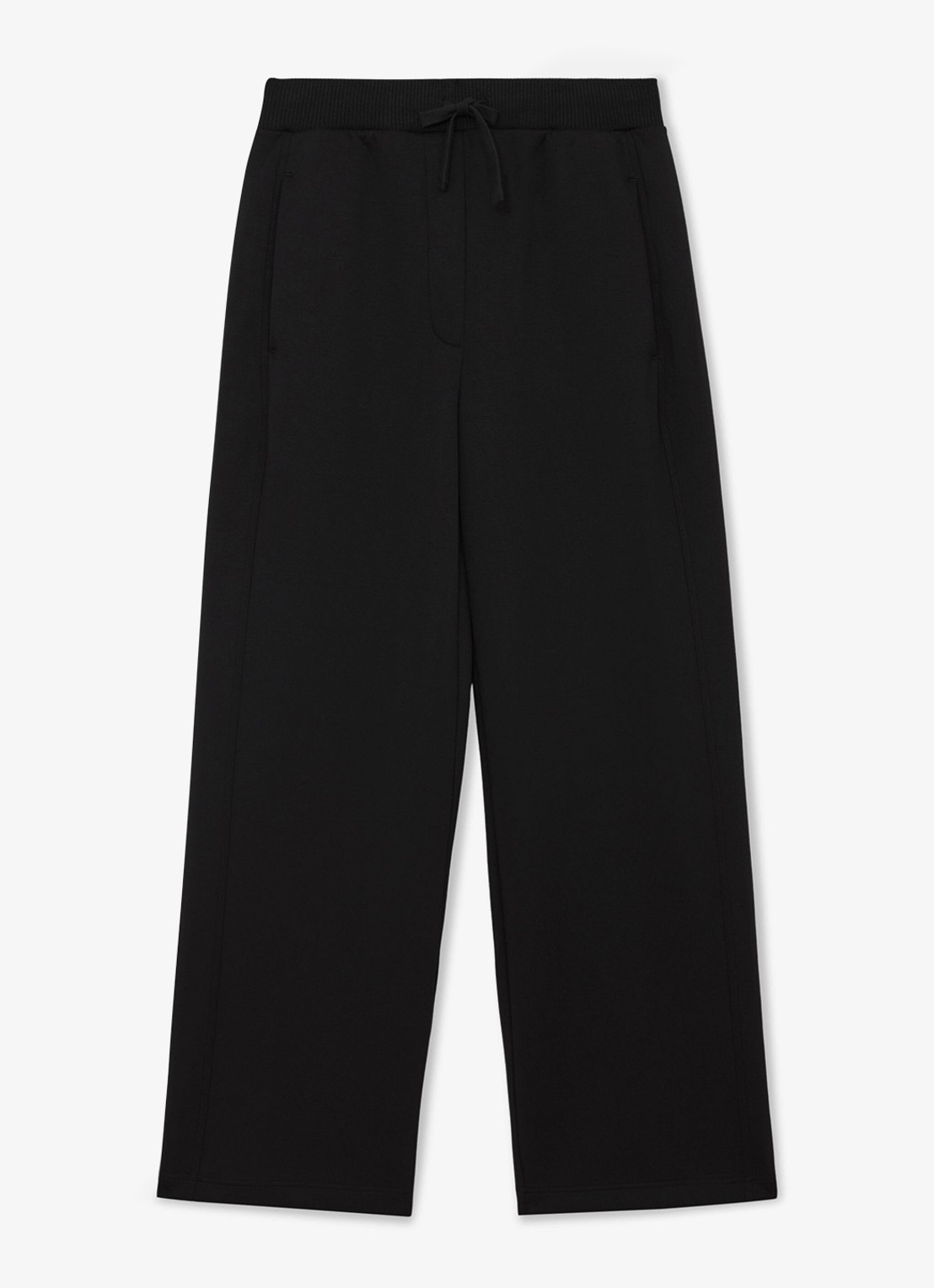 Reiss Jemma high waist straight fit joggingbroek met steekzakken - voorkant 2 black / zwart