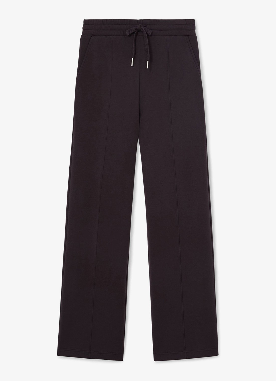 Reiss Jemma high waist straight fit joggingbroek met steekzakken - voorkant 6 aubergine
