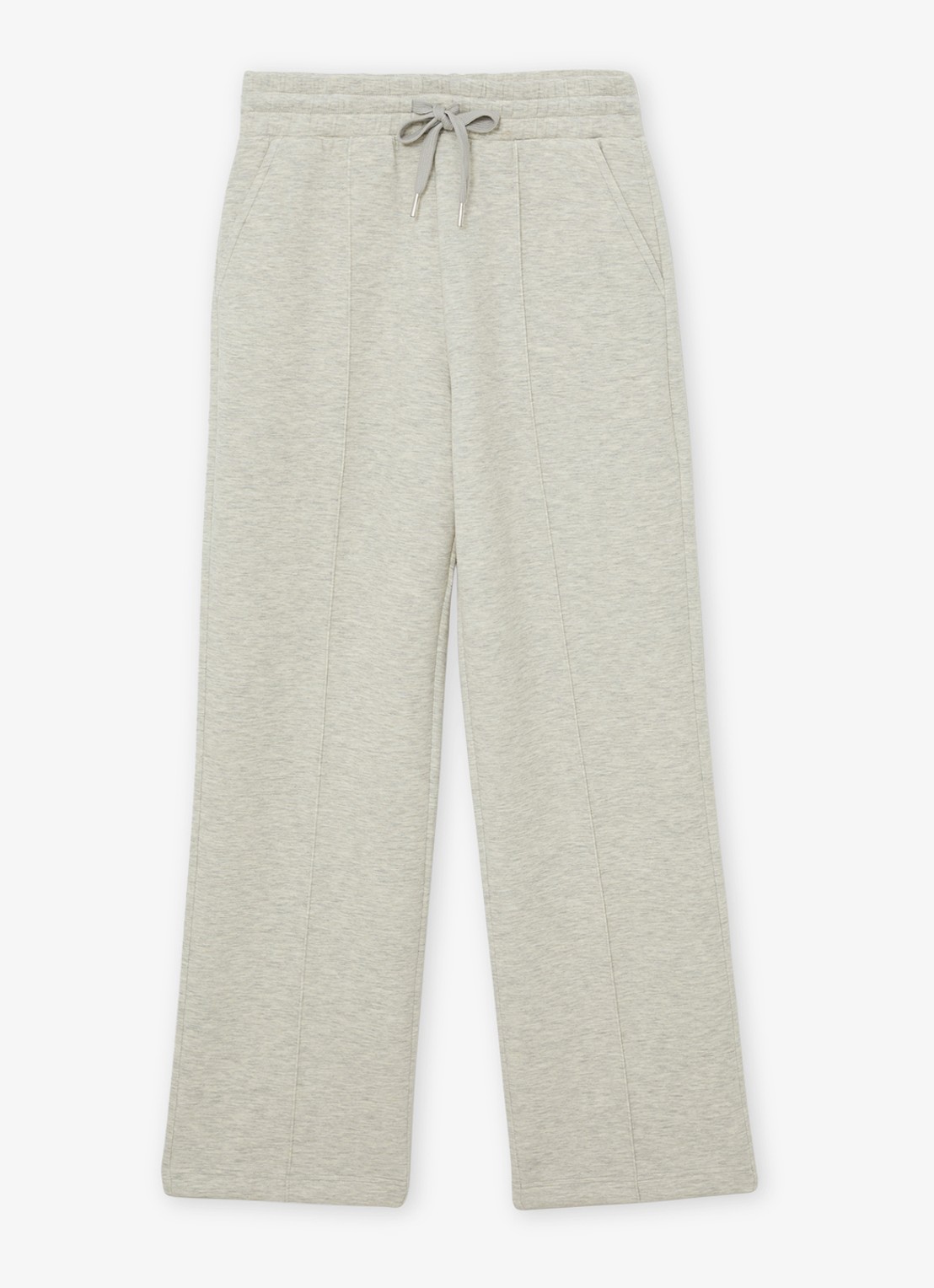 Reiss Jemma high waist wide fit joggingbroek met steekzakken - voorkant 2 grijs