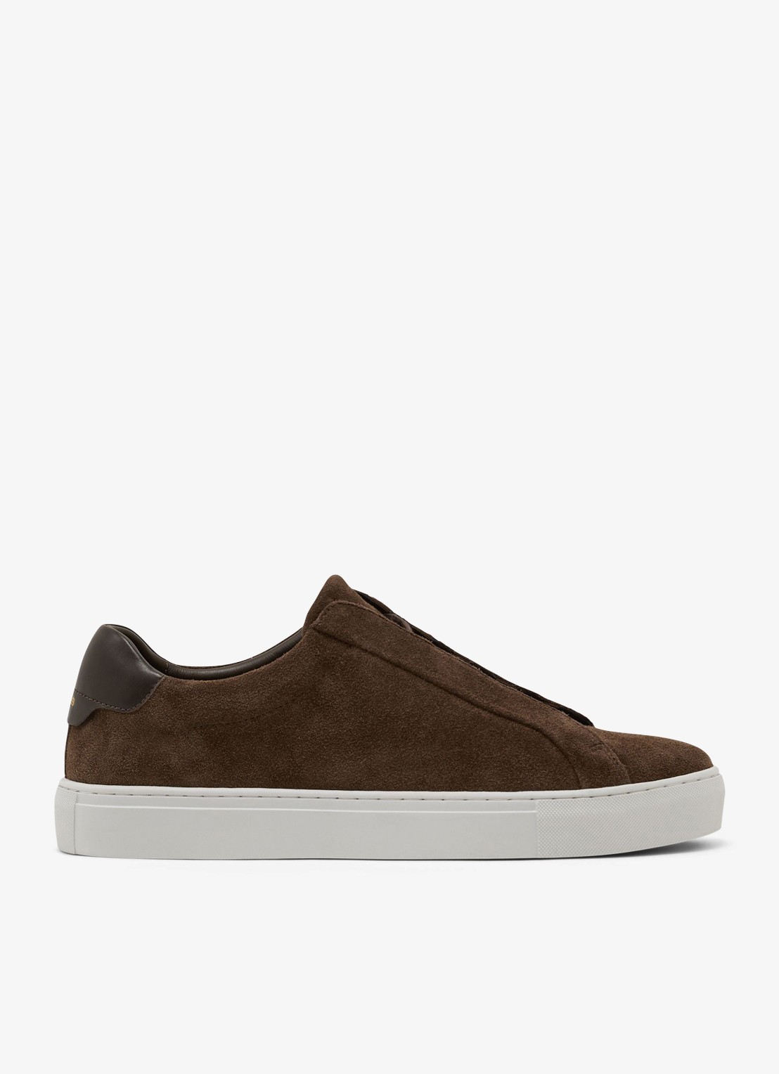 Reiss Jenson sneaker van suède - voorkant chocoladebruin