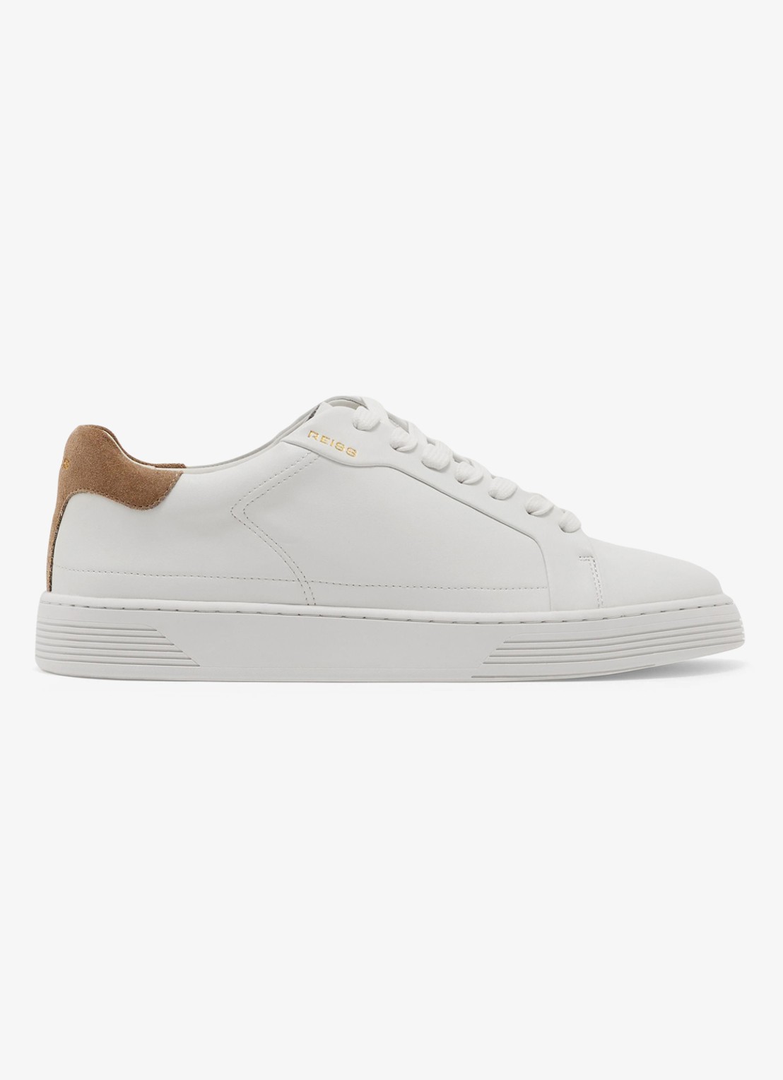 Reiss Jessie sneaker van leer - voorkant 5 wit