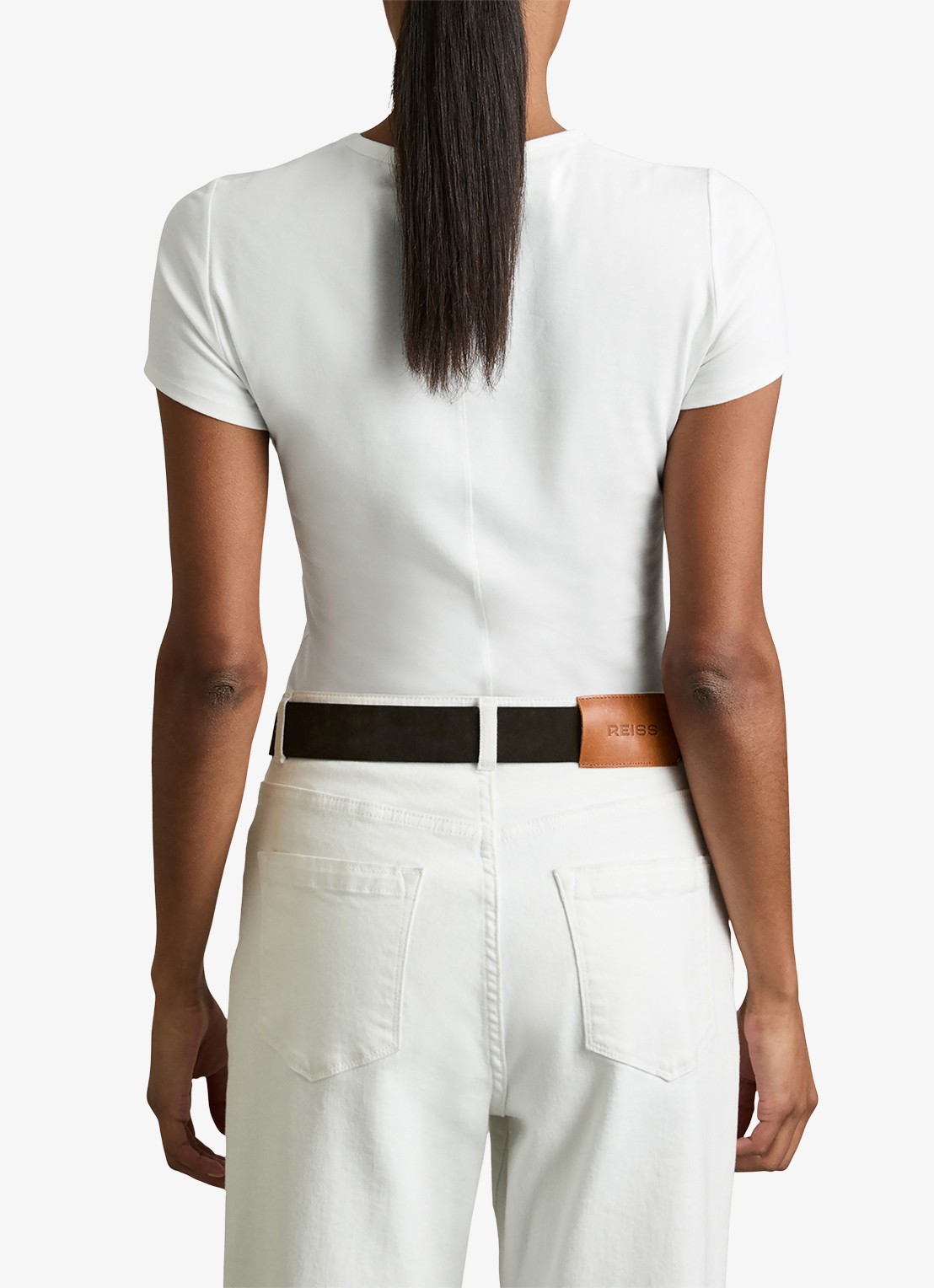 Reiss Jolie T-shirt met stretch - achterkant wit