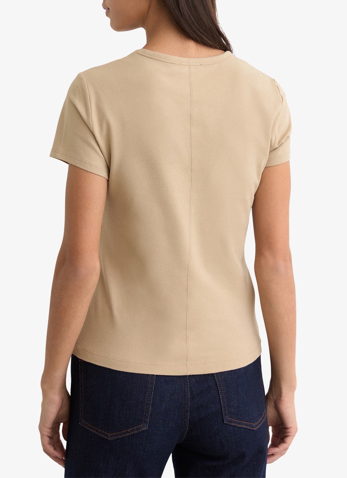 Reiss Jolie T-shirt met stretch - achterkant 5 camel