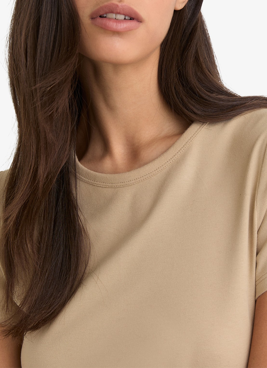 Reiss Jolie T-shirt met stretch - detail 2 camel