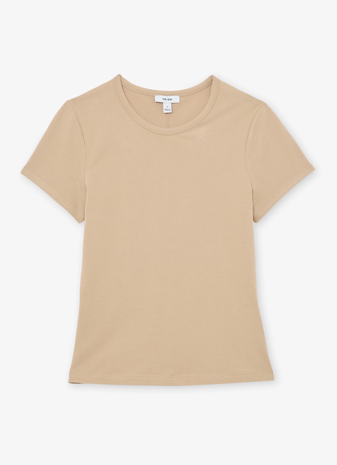 Reiss Jolie T-shirt met stretch - voorkant 4 camel
