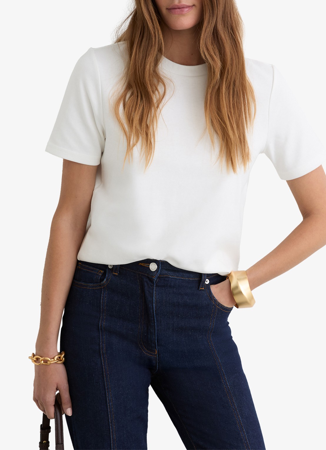 Reiss Josie T-shirt met ronde hals - detail 4 wit
