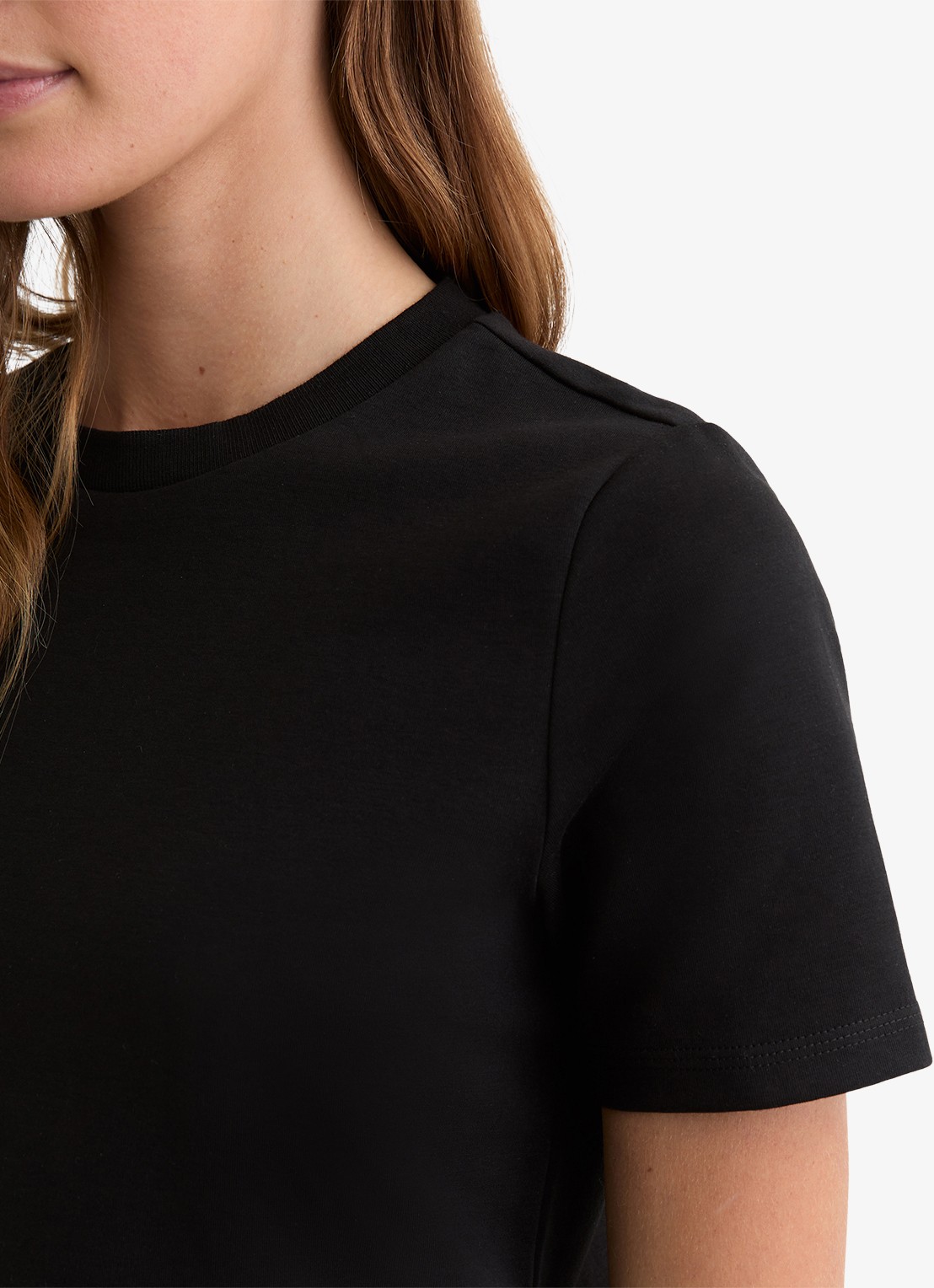 Reiss Josie T-shirt met ronde hals - detail 3 black / zwart