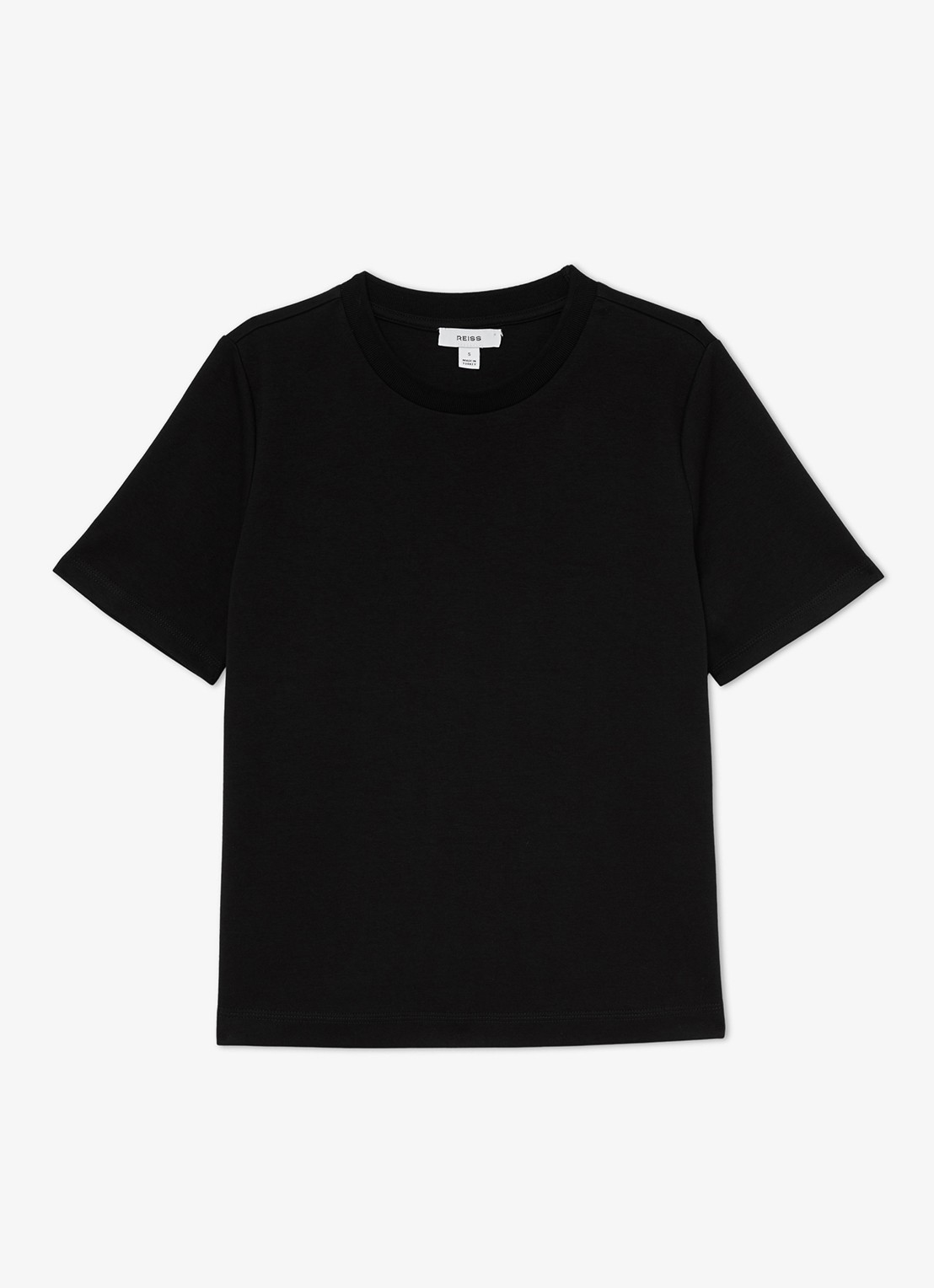 Reiss Josie T-shirt met ronde hals - voorkant 5 black / zwart