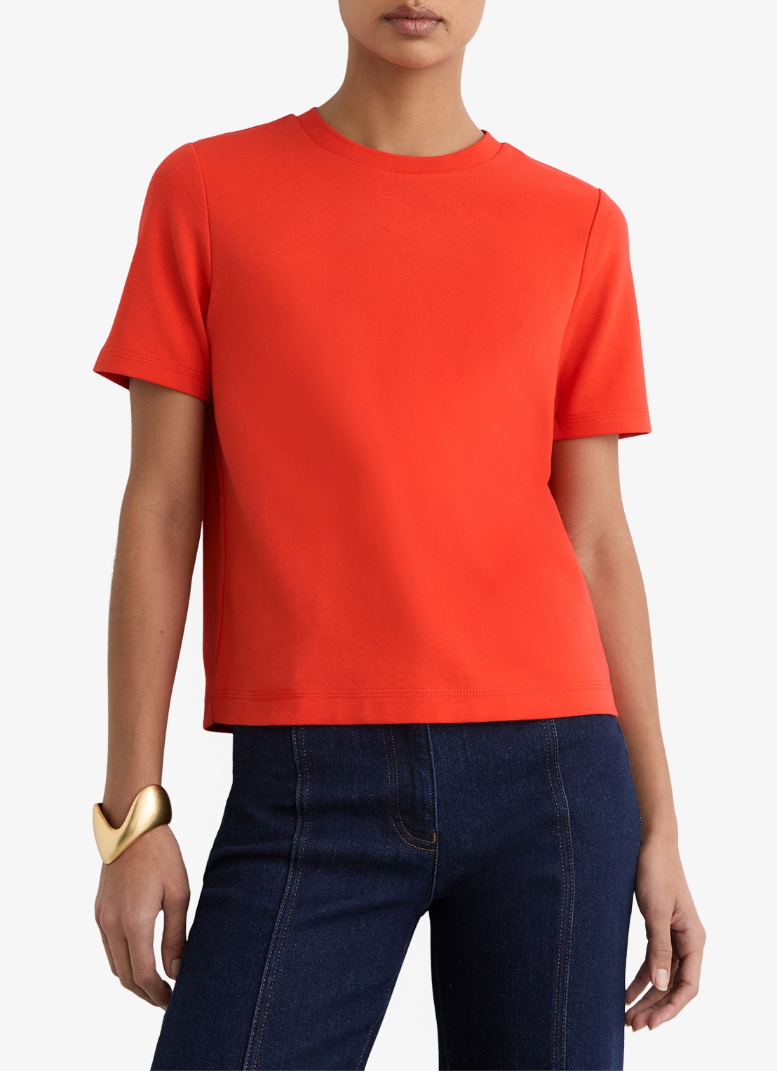 Reiss Josie T-shirt met ronde hals - detail 3 rood