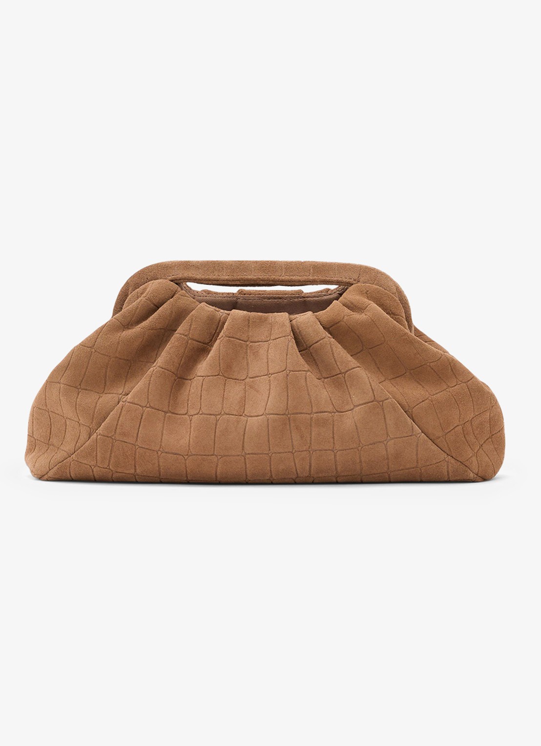 Reiss June clutch van suède - detail 4 bruin