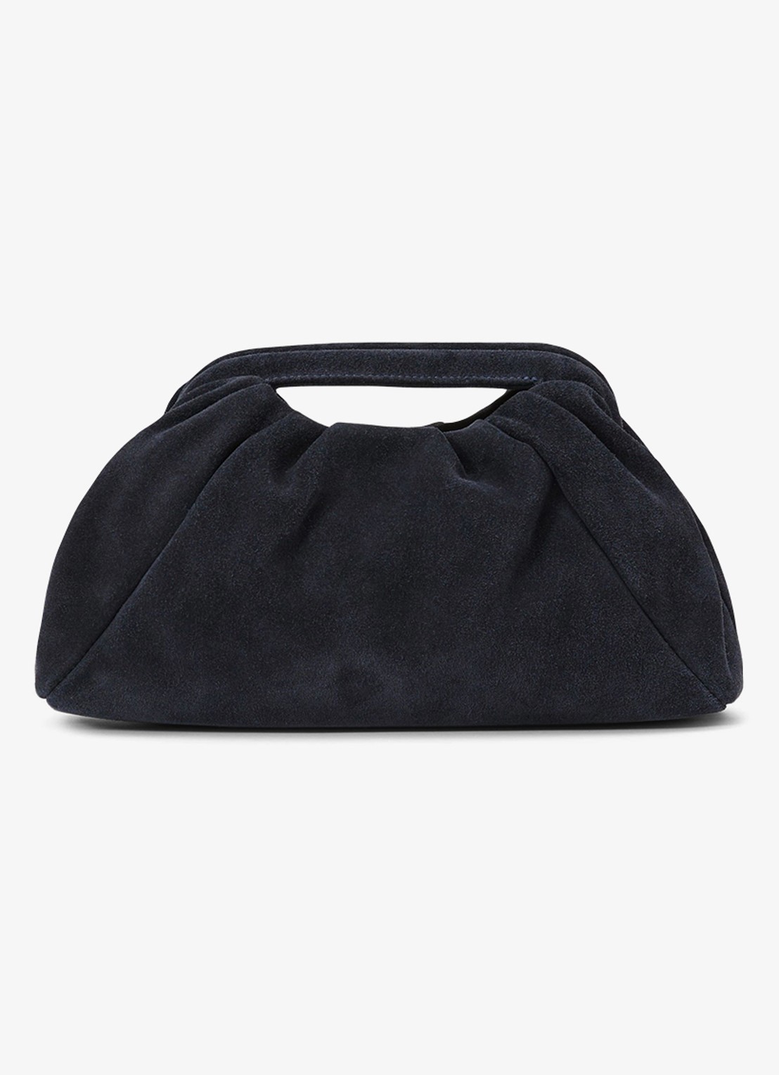 Reiss June clutch van suède - detail 2 donkerblauw