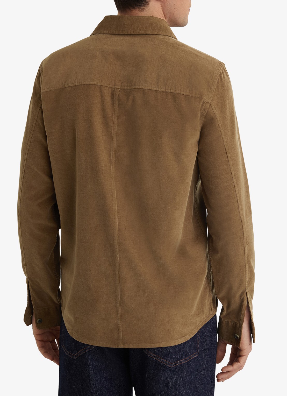 Reiss KAI Corduroy Twin-Pocket Overshirt - achterkant 7 beige