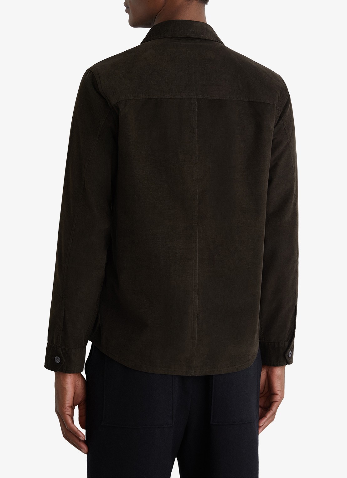 Reiss KAI Corduroy Twin-Pocket Overshirt - achterkant 6 donkergroen