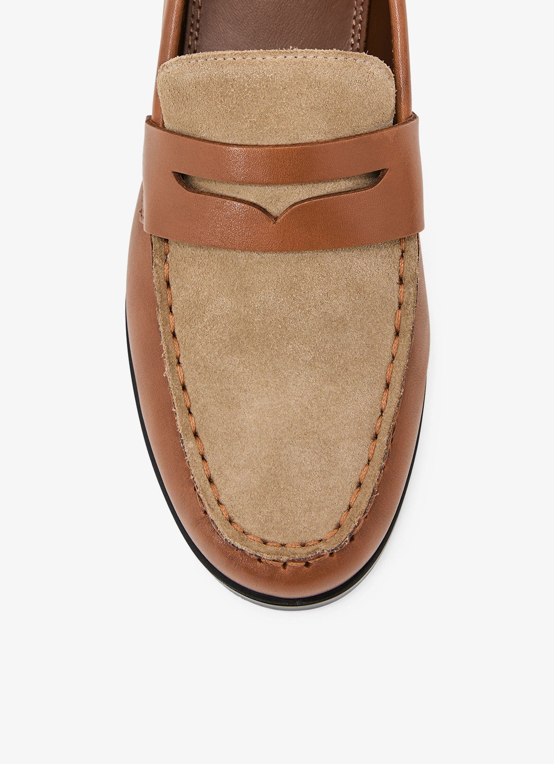 Reiss Kallie loafer van leer - detail 2 bruin