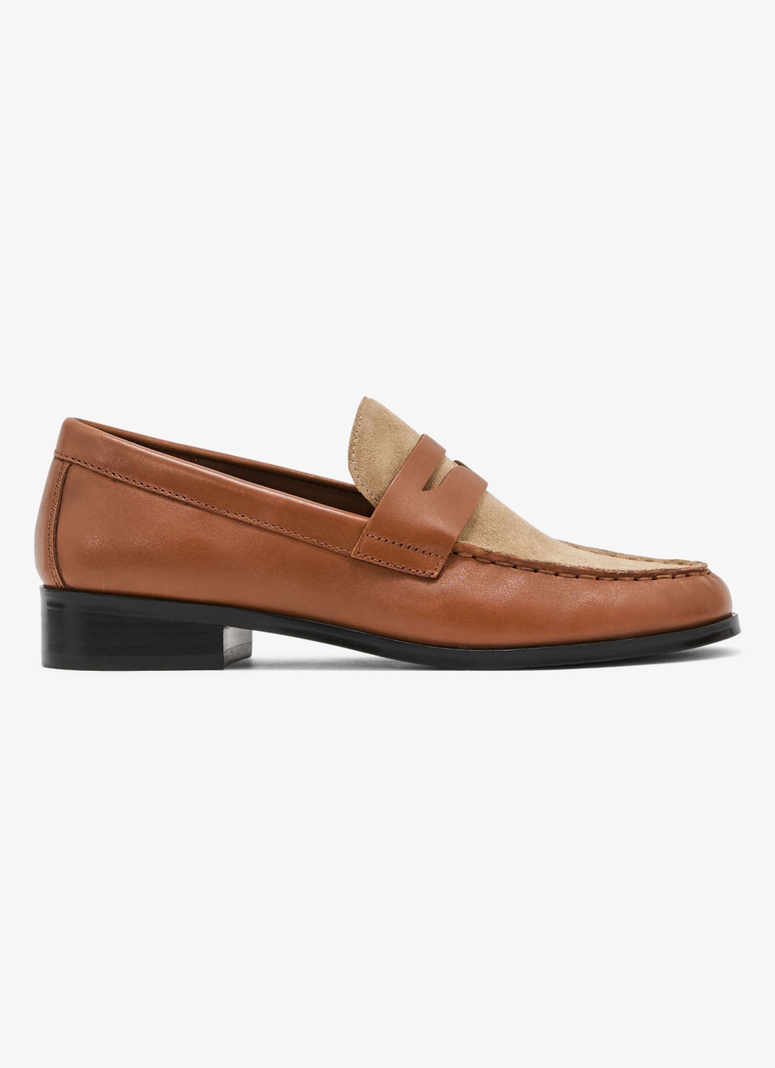 Reiss Kallie loafer van leer - voorkant 4 bruin