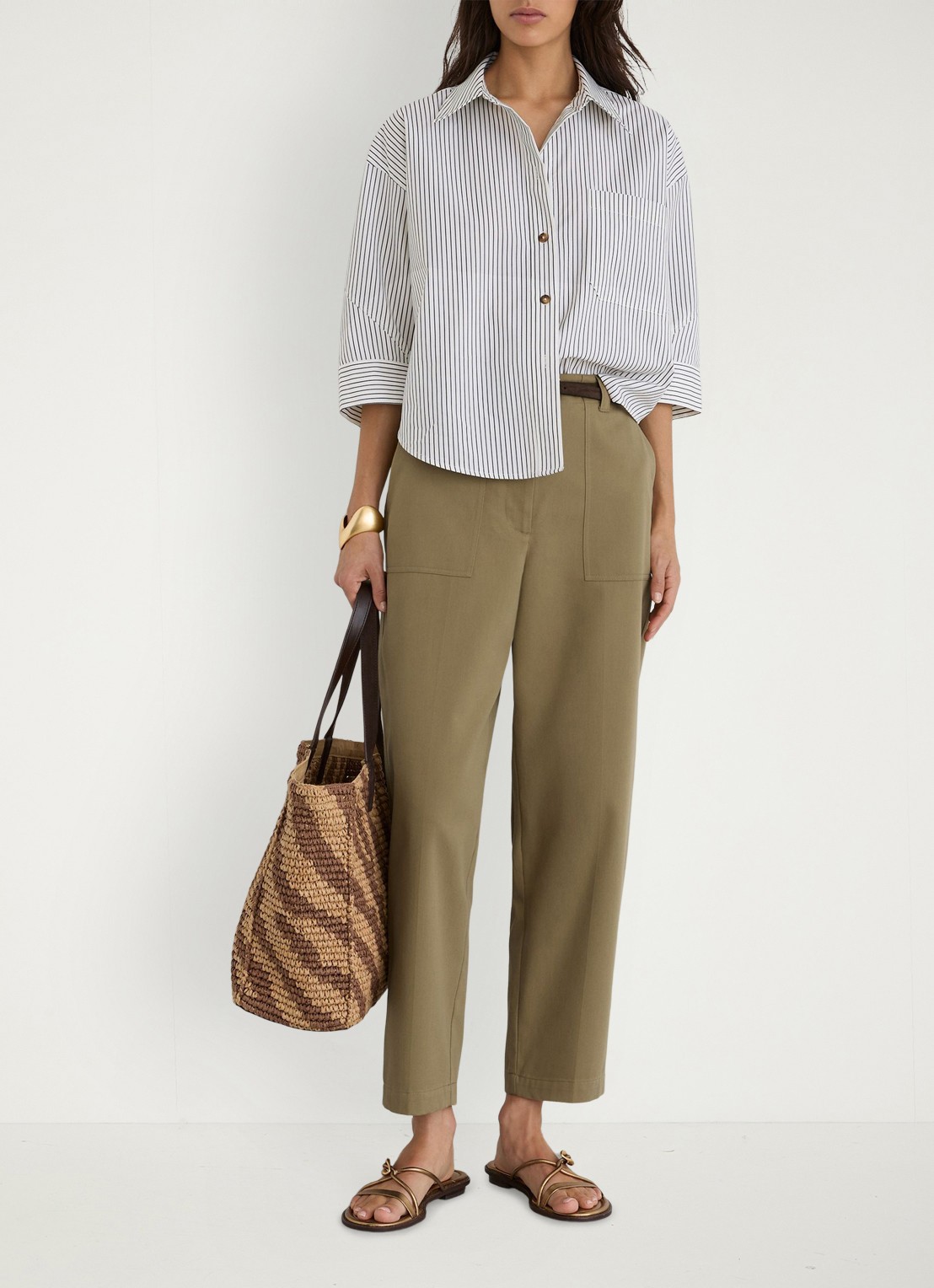 Reiss Kasia high waist tapered fit pantalon in lyocellblend - detail 5 khaki green / groen