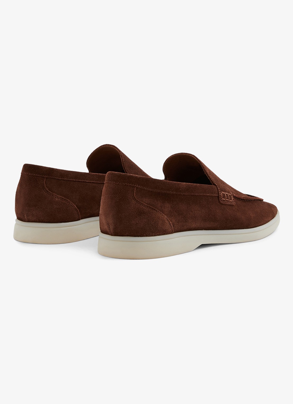 Reiss Kason loafer van suède - achterkant 4 donkerbruin