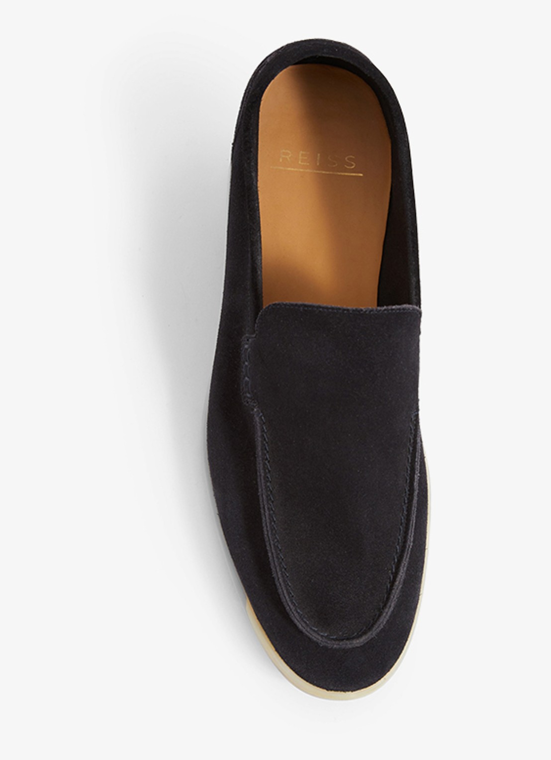 Reiss Kason loafer van suède - voorkant navy / blauw