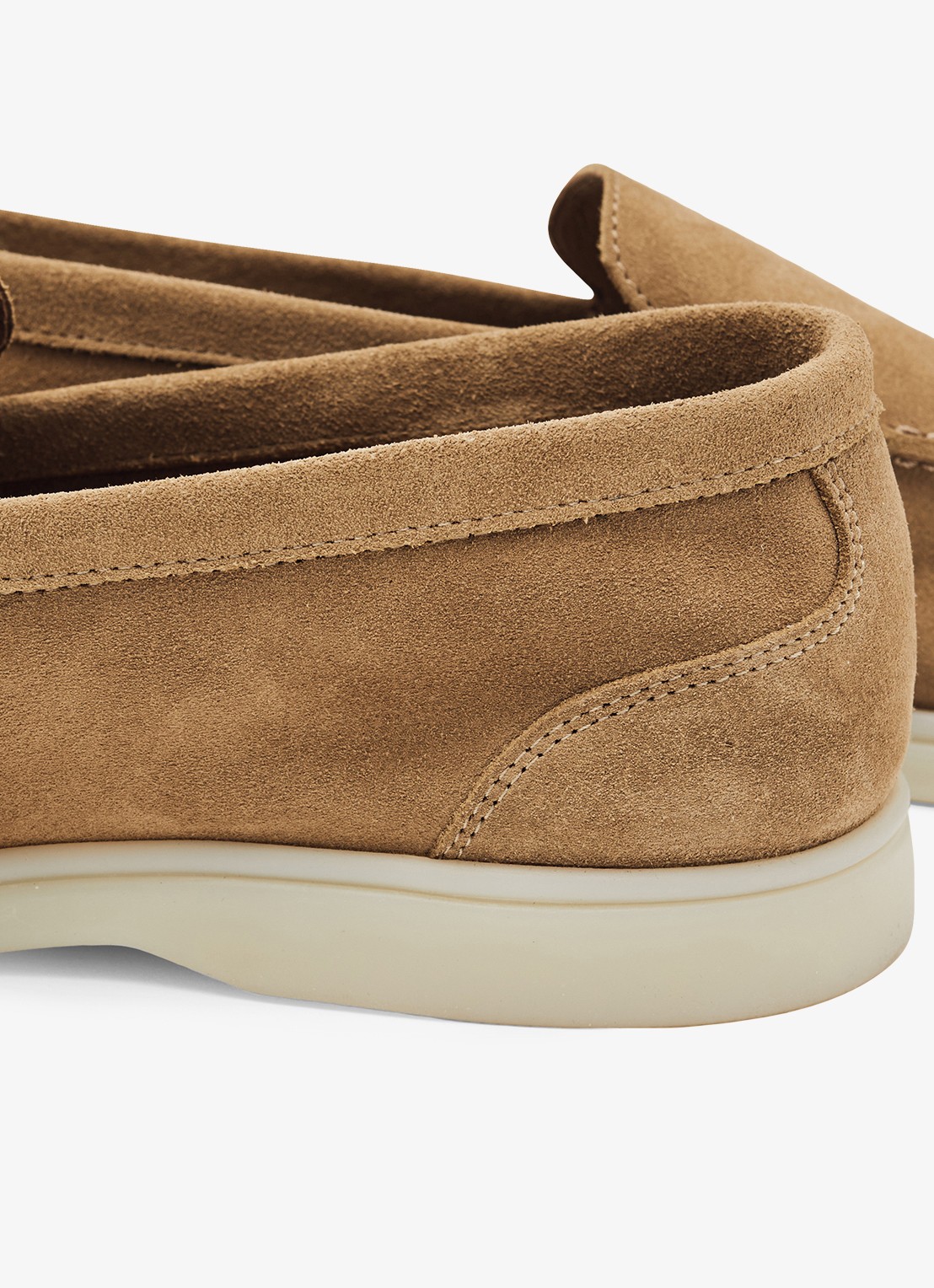 Reiss Kason loafers van suède - detail 4 stone / beige