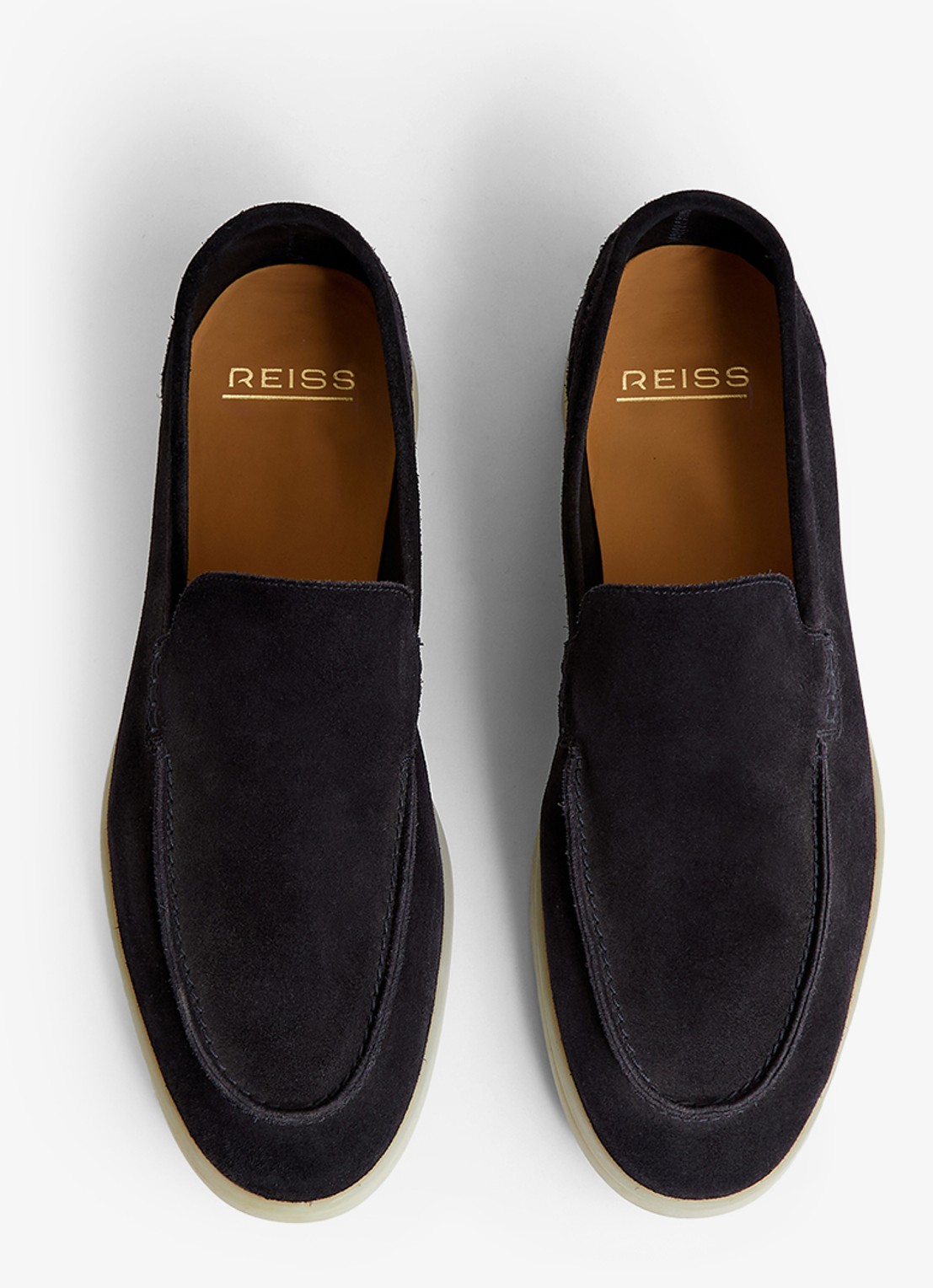 Reiss Kason loafers van suède - detail 3 navy / blauw