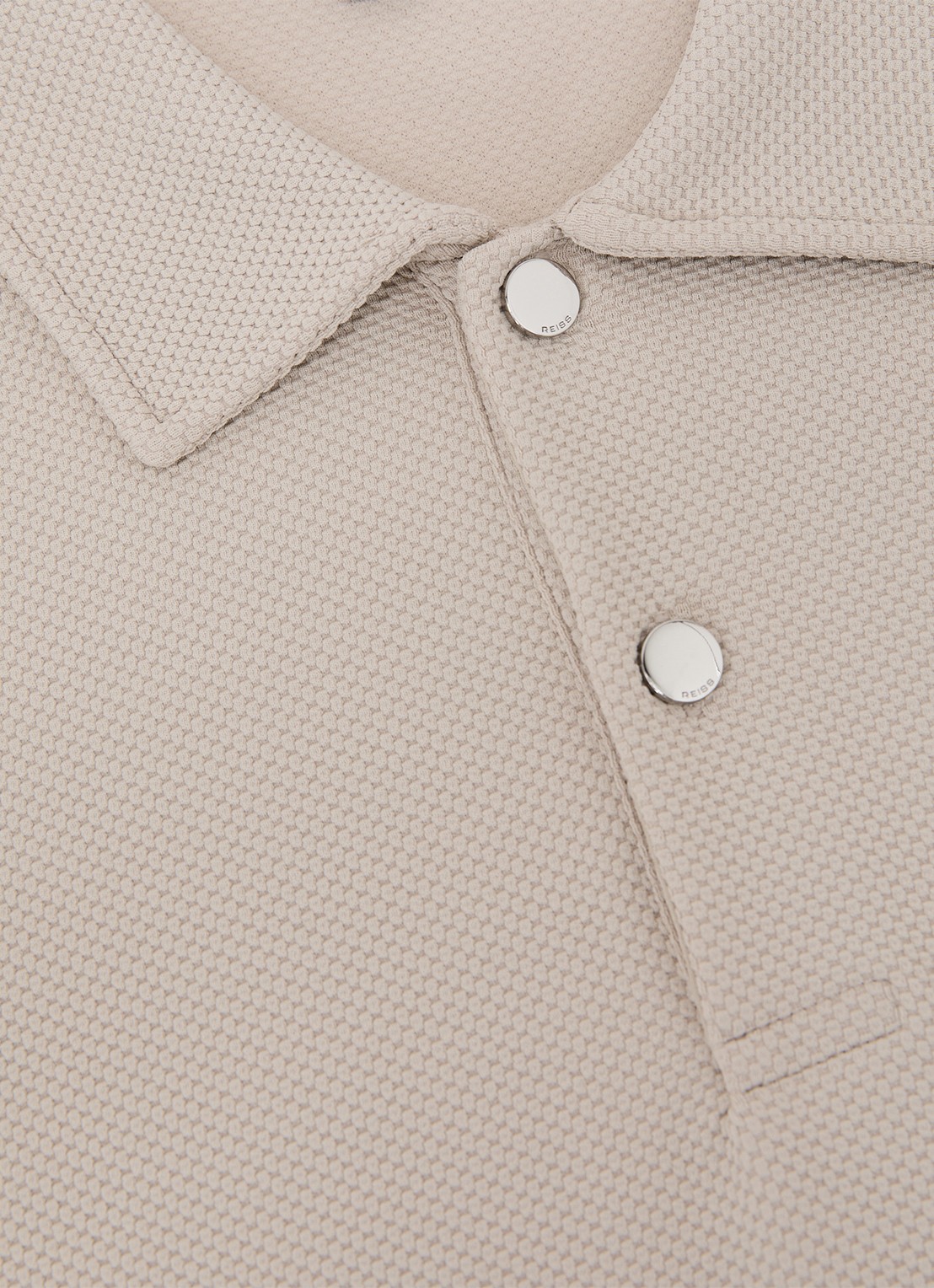 Reiss Kennedy regular fit polo met textuur - detail 5 beige