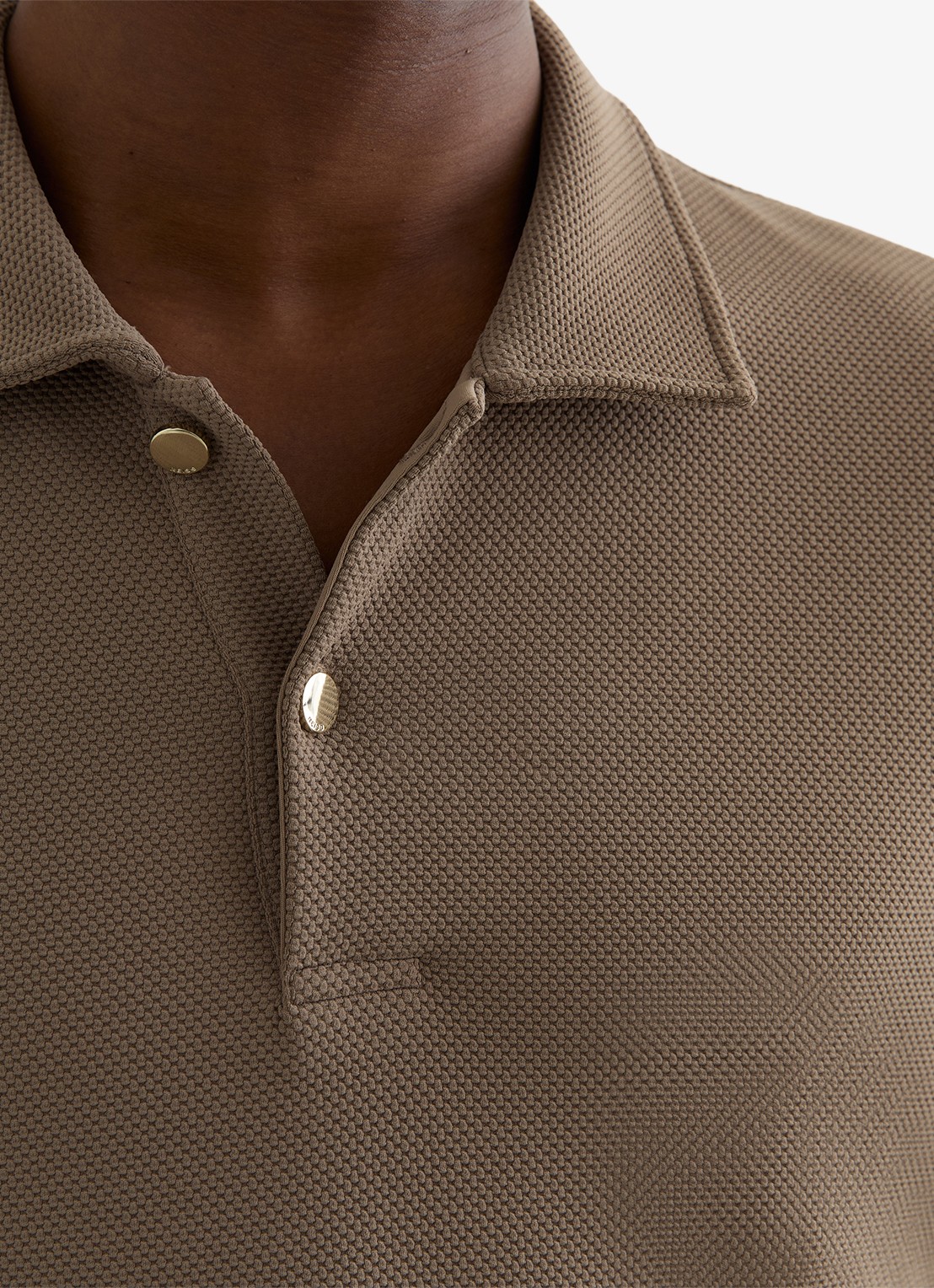 Reiss Kennedy regular fit polo met textuur - detail 5 camel