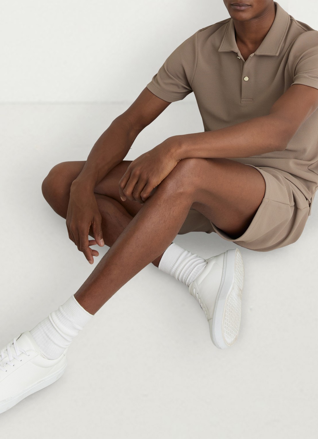 Reiss Kennedy regular fit polo met textuur - detail 6 camel