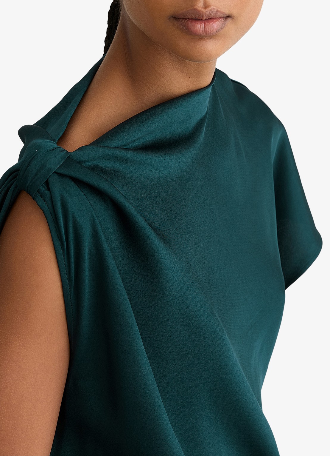 Reiss Kenzie asymmetrische gedrapeerde midi-jurk - detail 3 zeegroen