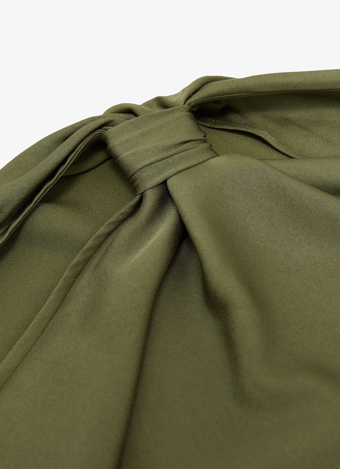 Reiss Kenzie asymmetrische gedrapeerde midi-jurk - detail 6 olijfgroen