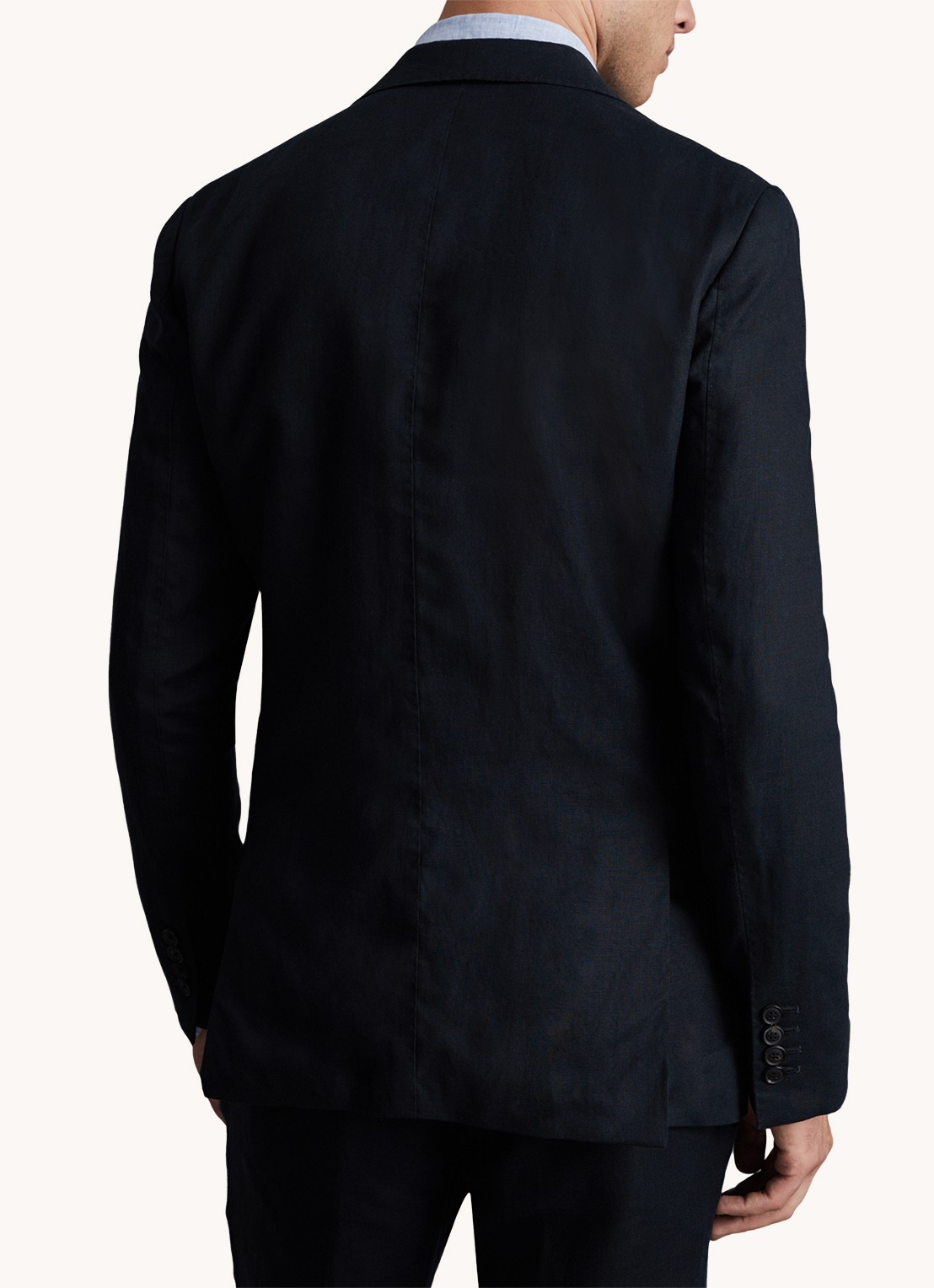 Reiss Kin slim fit colbert van linnen met steekzakken - achterkant 3 donkerblauw