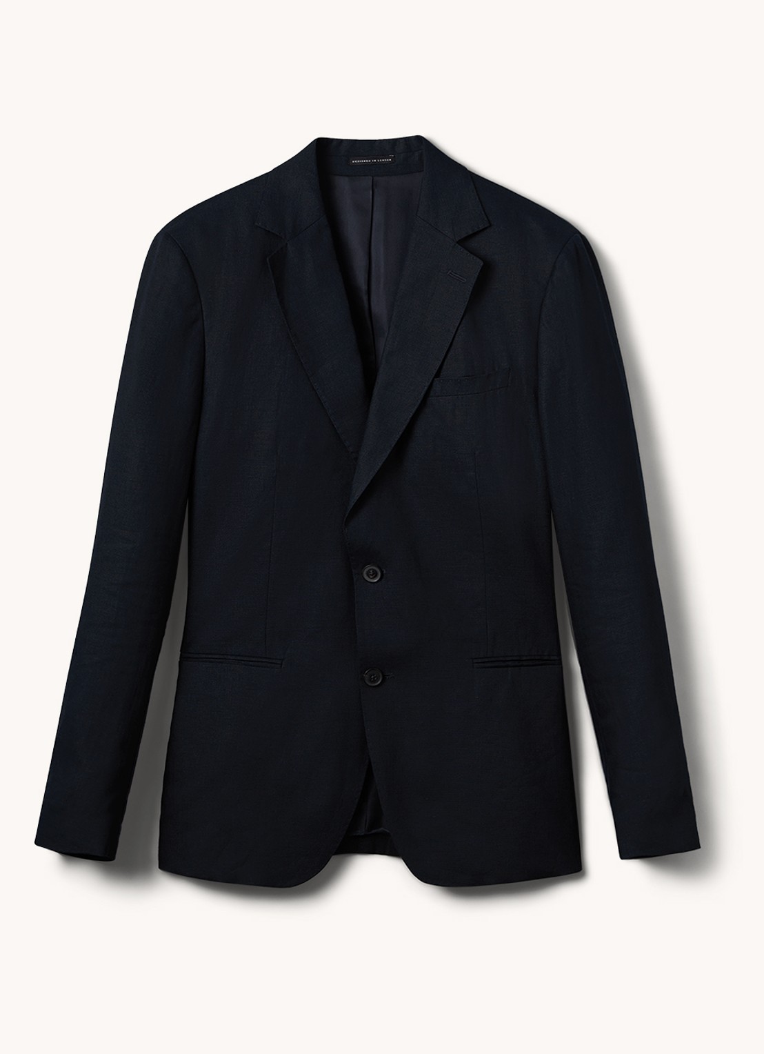 Reiss Kin slim fit colbert van linnen met steekzakken - voorkant 4 donkerblauw