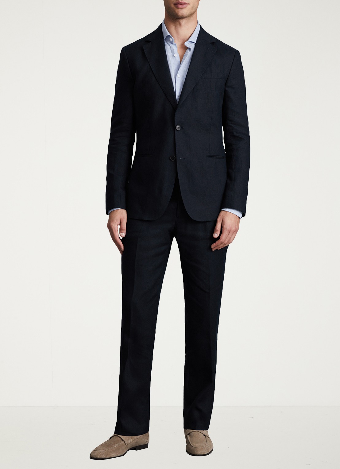 Reiss Kin slim fit colbert van linnen met steekzakken - voorkant 5 donkerblauw