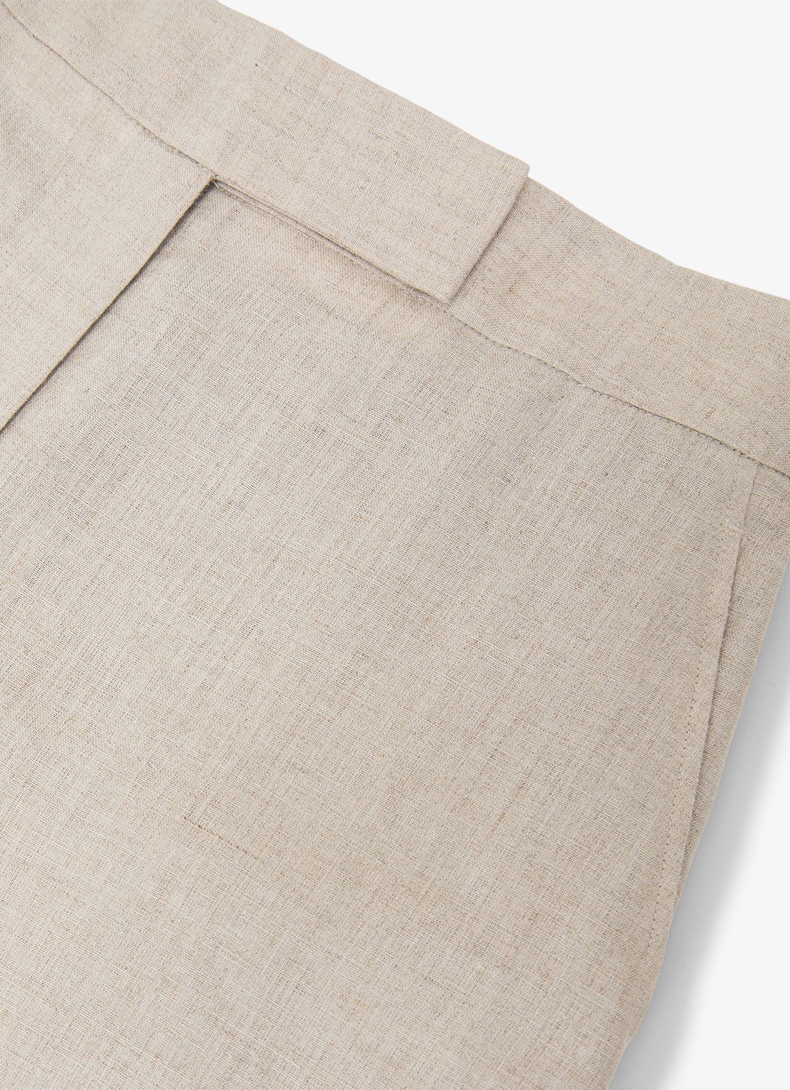 Reiss Kit high waist wide fit pantalon van linnen - detail 3 beige
