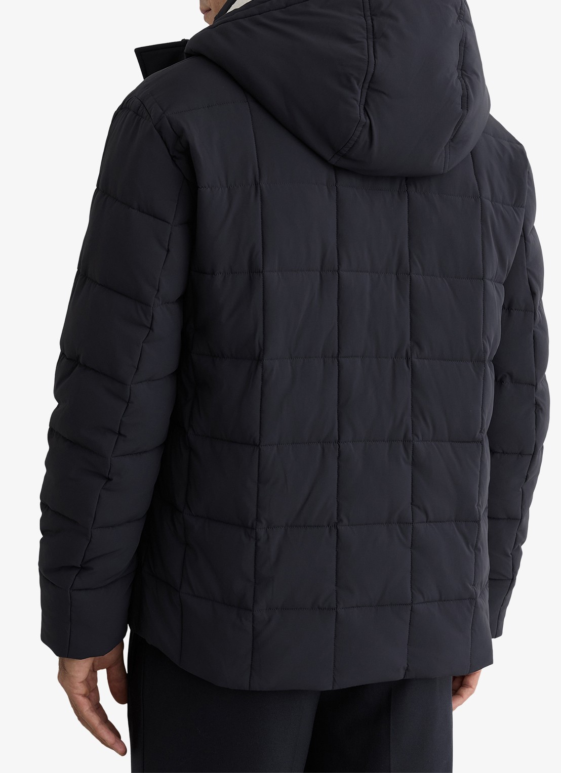 Reiss Klause puffer jas met quilt patroon en steekzakken - achterkant 6 navy / blauw