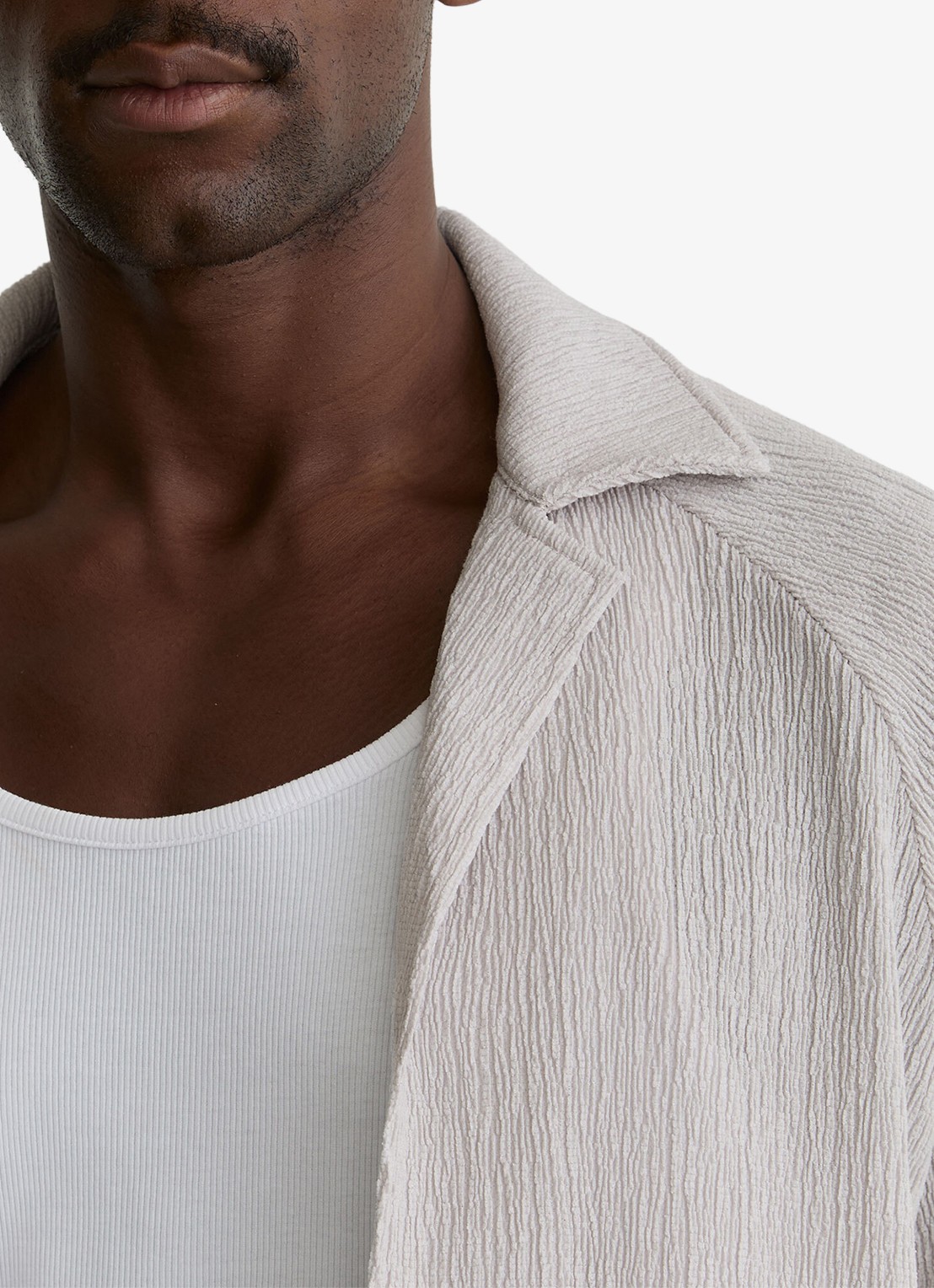 Reiss Knox overhemd met structuur - detail 2 grijs