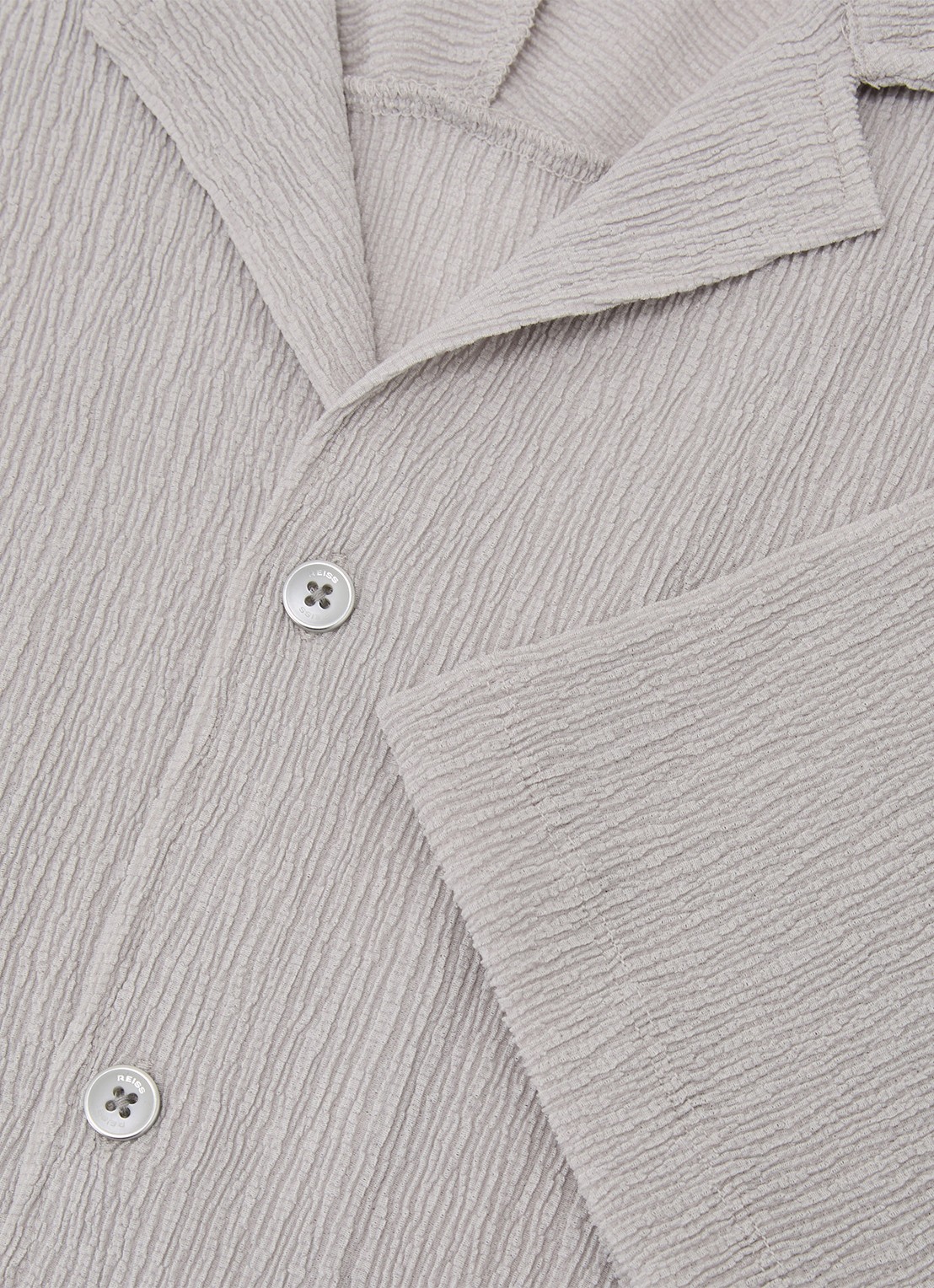 Reiss Knox overhemd met structuur - detail 3 grijs