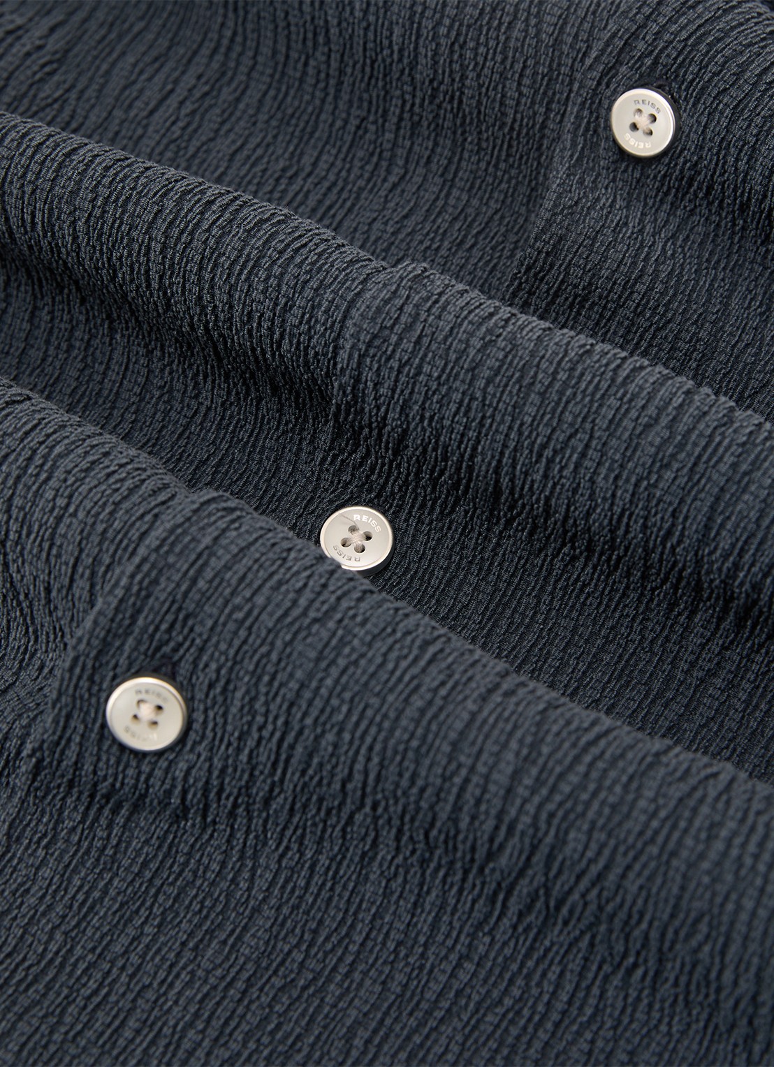 Reiss Knox overhemd met structuur - detail 4 airforce blue / blauw