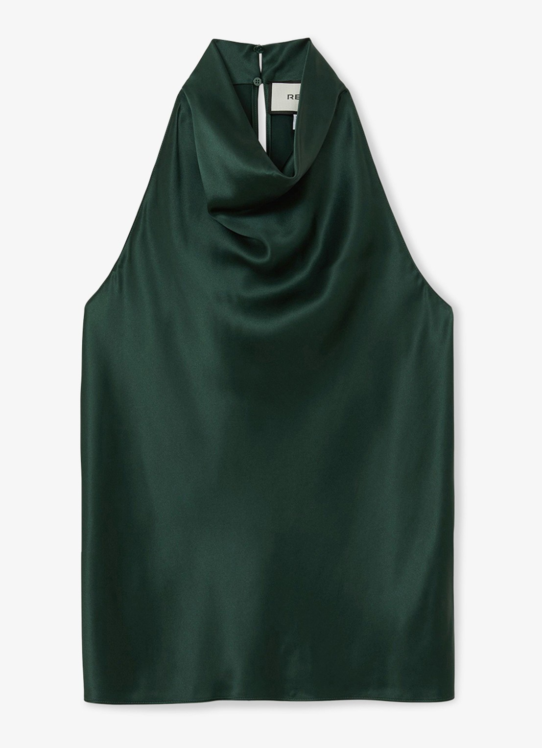 Reiss Kory top met watervalhals - voorkant groen