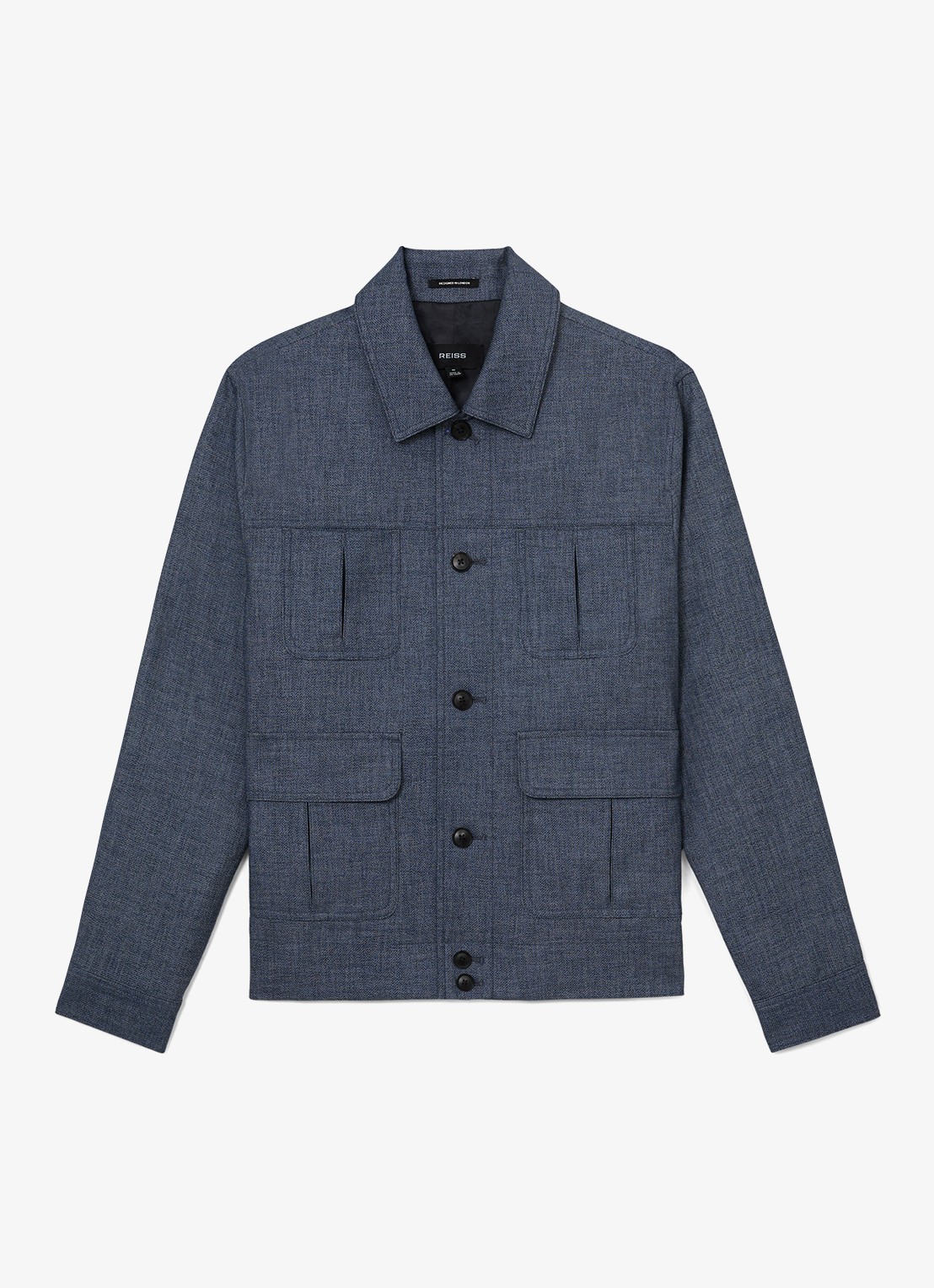 Reiss Lagos jack met klepzakken - voorkant airforce blue / blauw