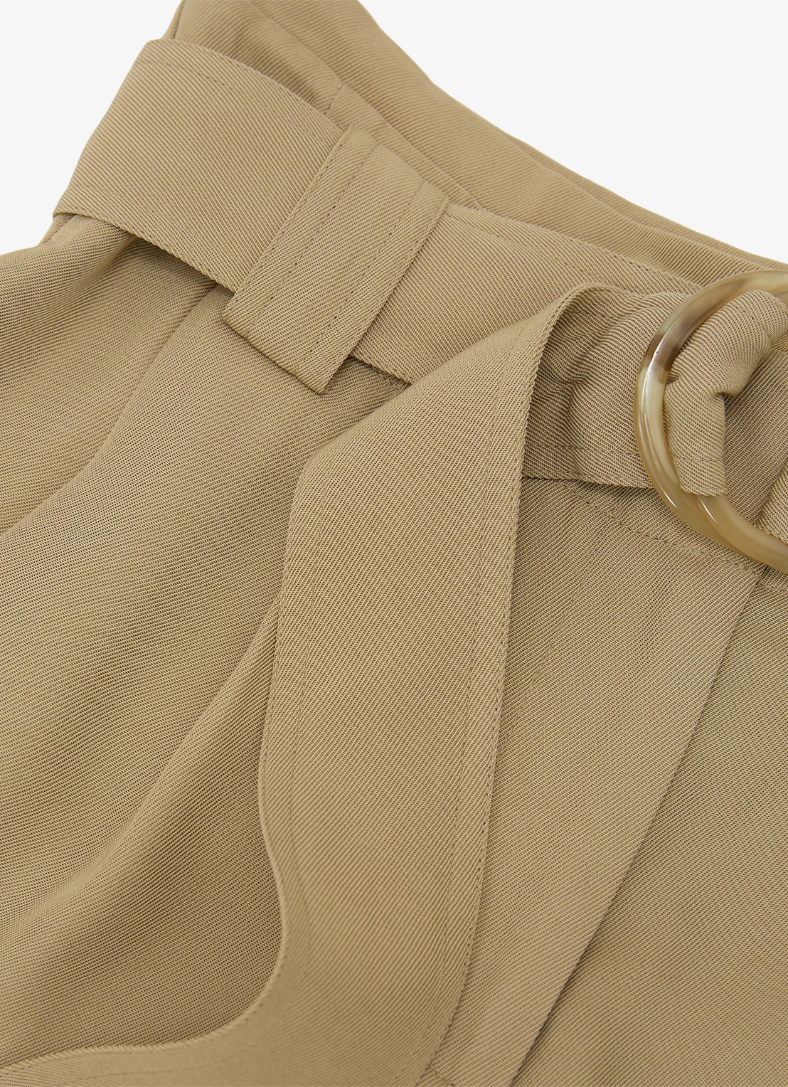 Reiss Lana high waist wide fit korte broek met ceintuur - detail 7 beige