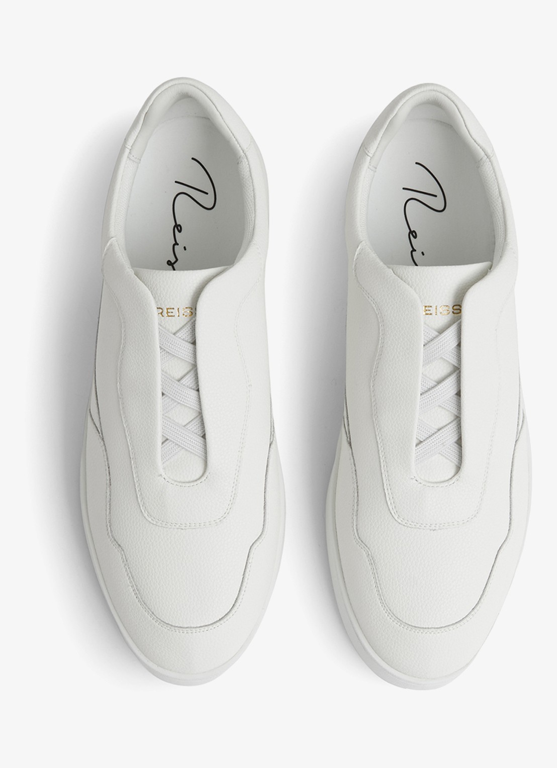 Reiss Lane sneaker van leer - detail 3 white / wit