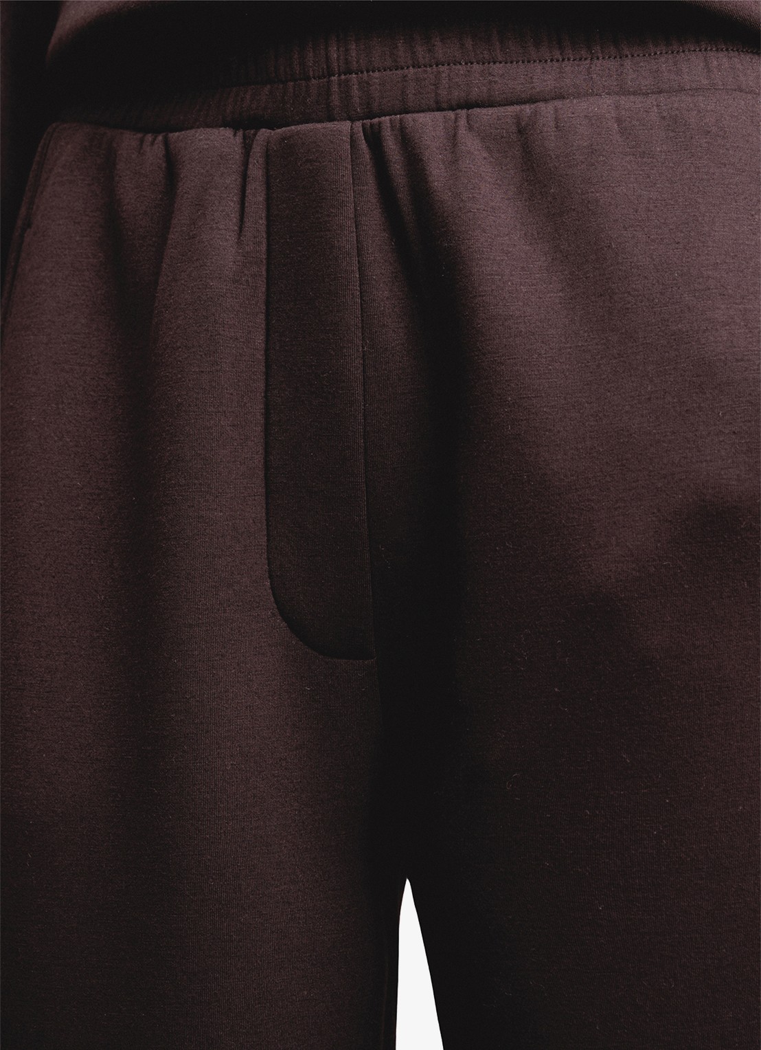 Reiss Laney mid waist tapered fit loungebroek met steekzakken - detail 4 donkerbruin