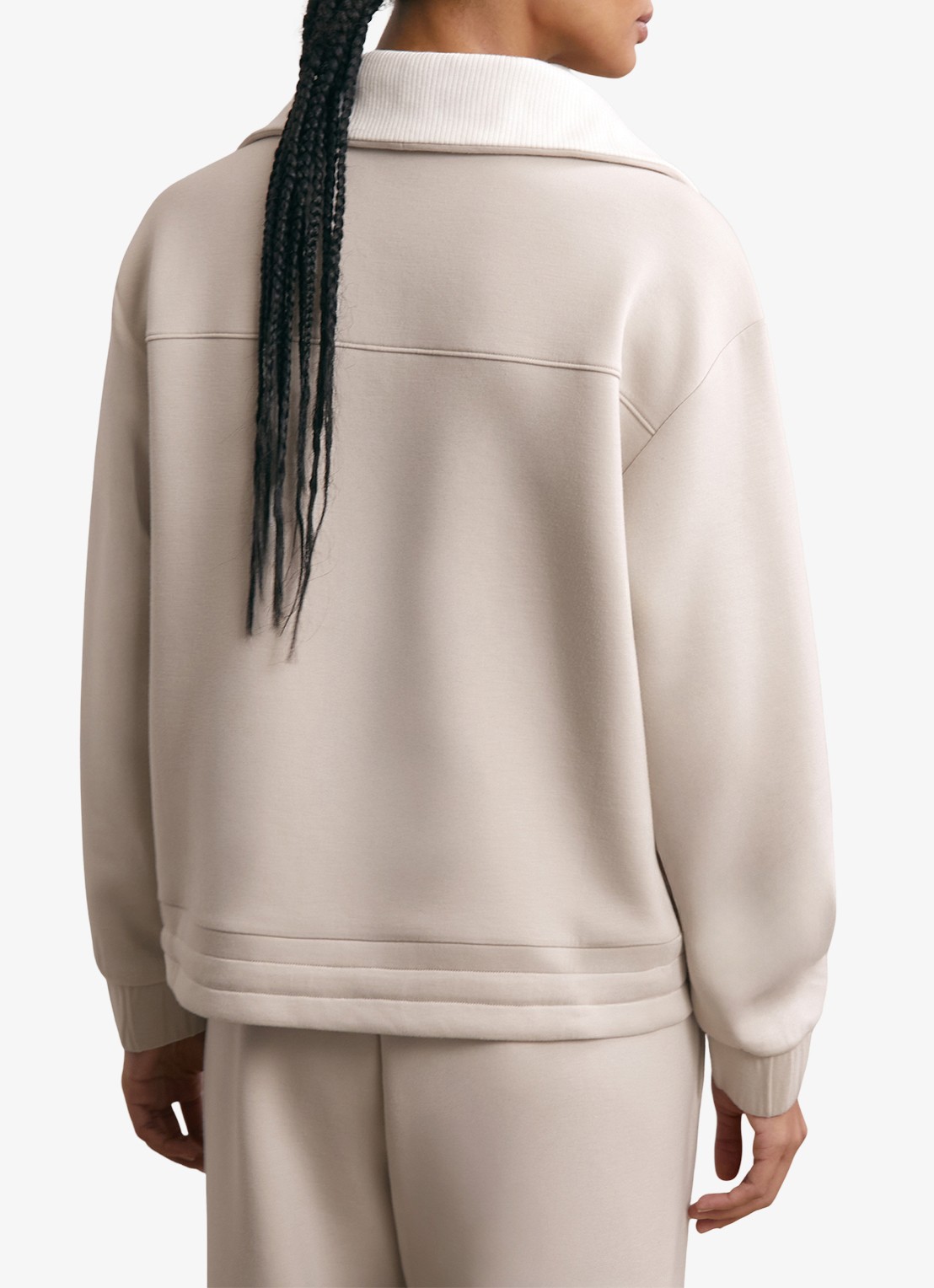 Reiss Laney sweater met halve rits - achterkant 6 beige