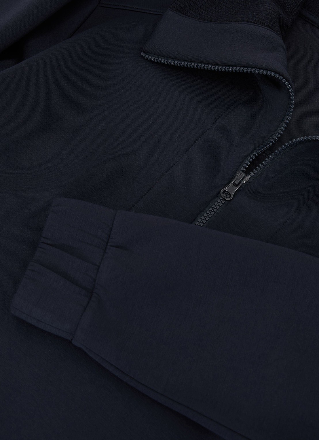 Reiss Laney sweater met halve rits - detail 5 donkerblauw